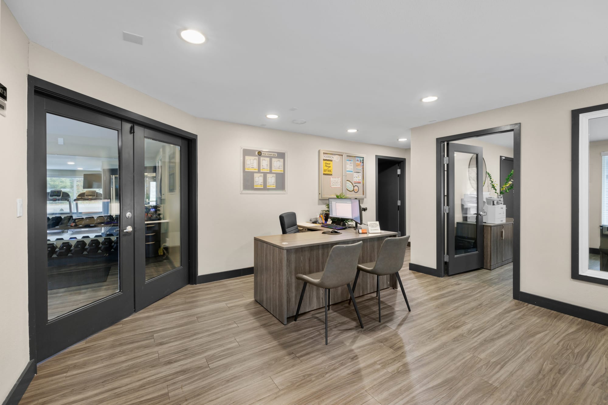 The newly renovated leasing office at Karbon Apartments in Newcastle, Washington