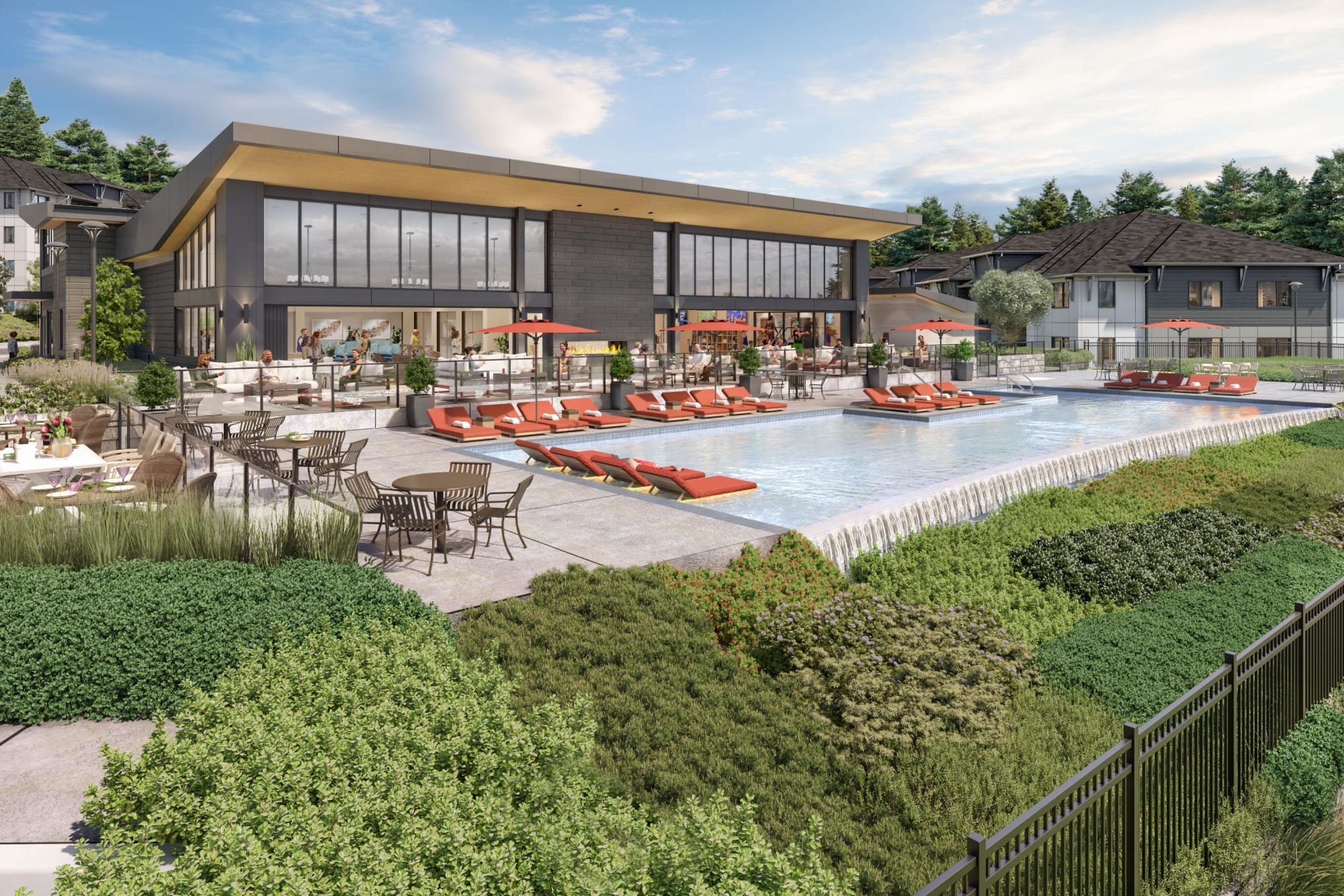 Rendering of the infinite pool at The Highlands at Silverdale in Silverdale, Washington