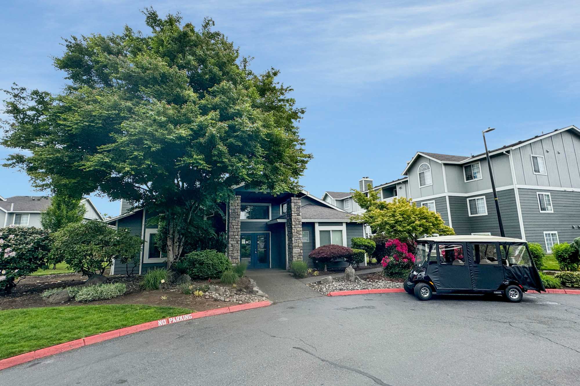 Clubhouse entrance at Walnut Grove Landing Apartments in Vancouver, Washington