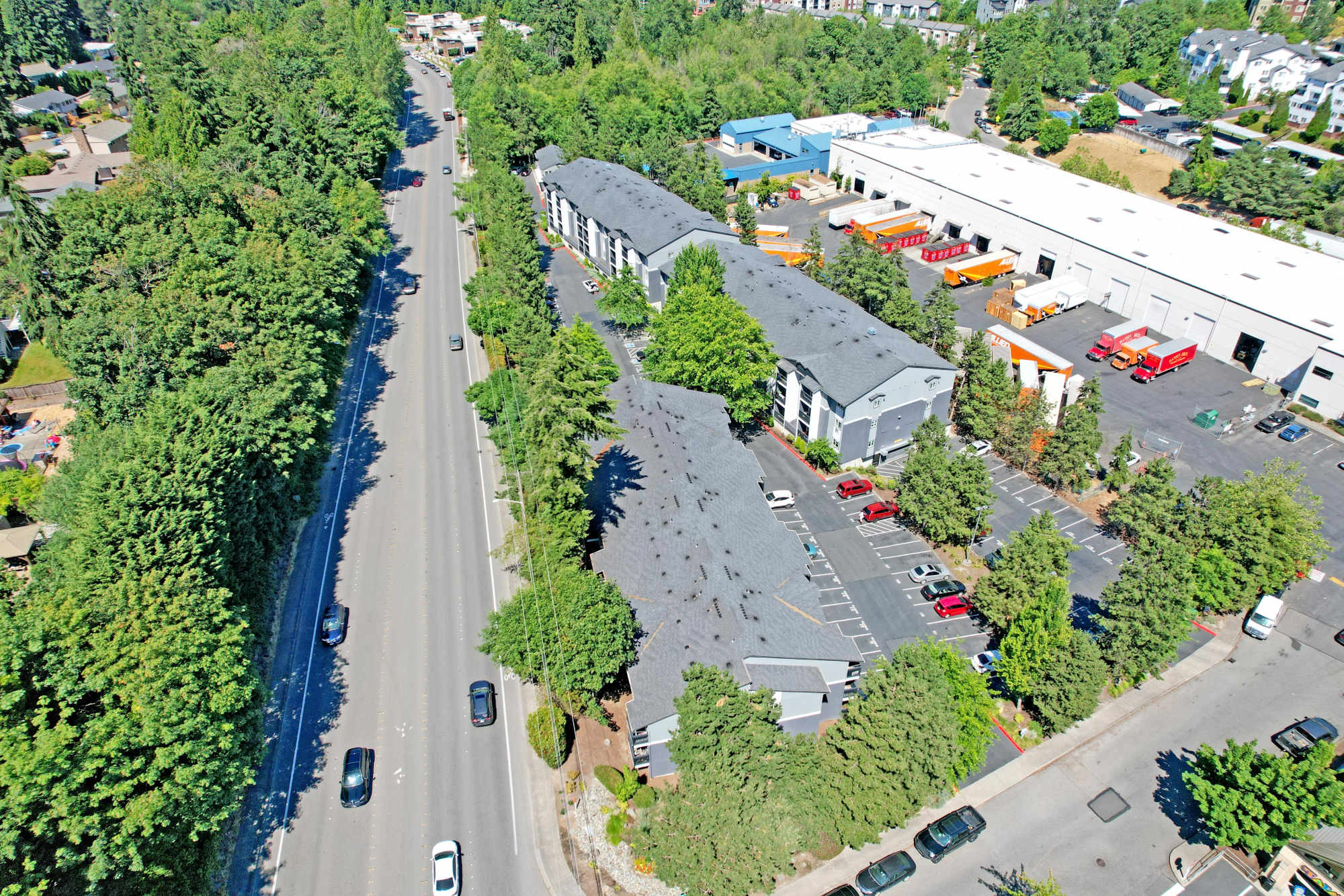 Aerial View of Karbon Apartments in Newcastle, Washington