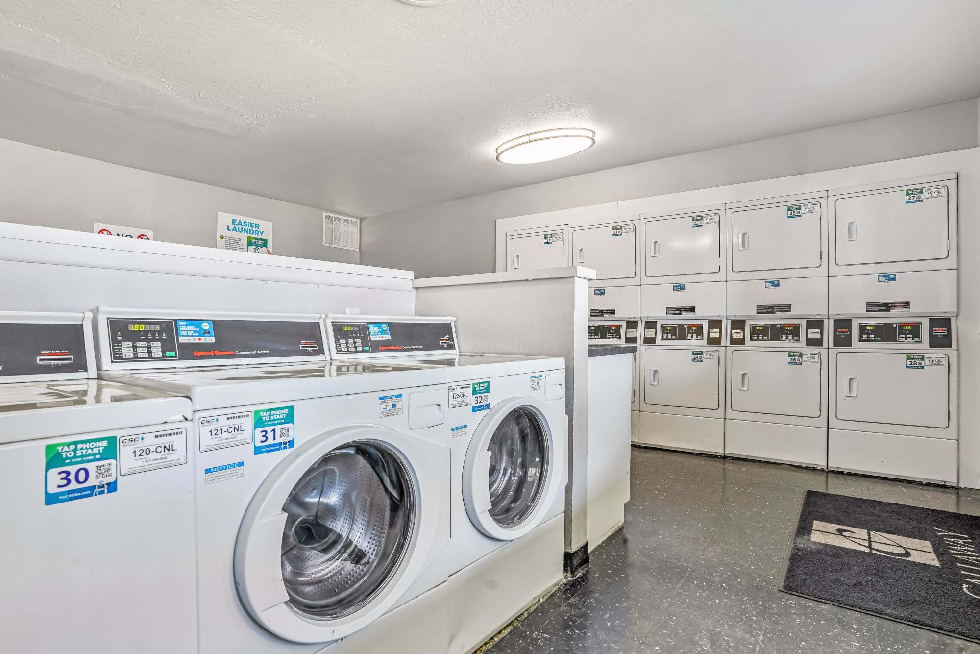 The laundry room at Callaway Apartments in Taylorsville, Utah