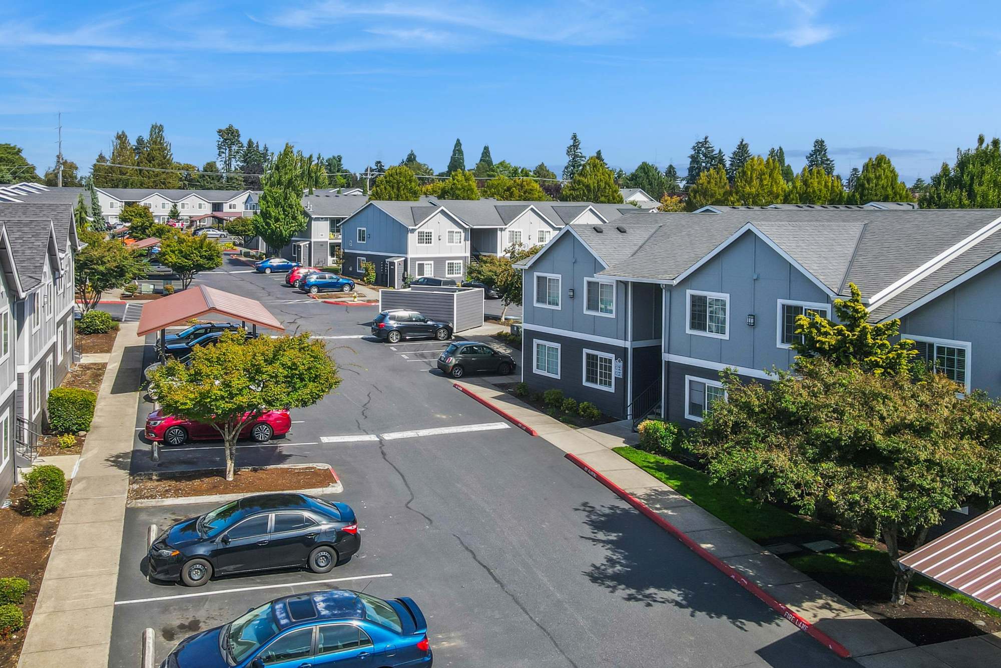 Aerial of Buildings at The Addison Apartments in Vancouver, Washington