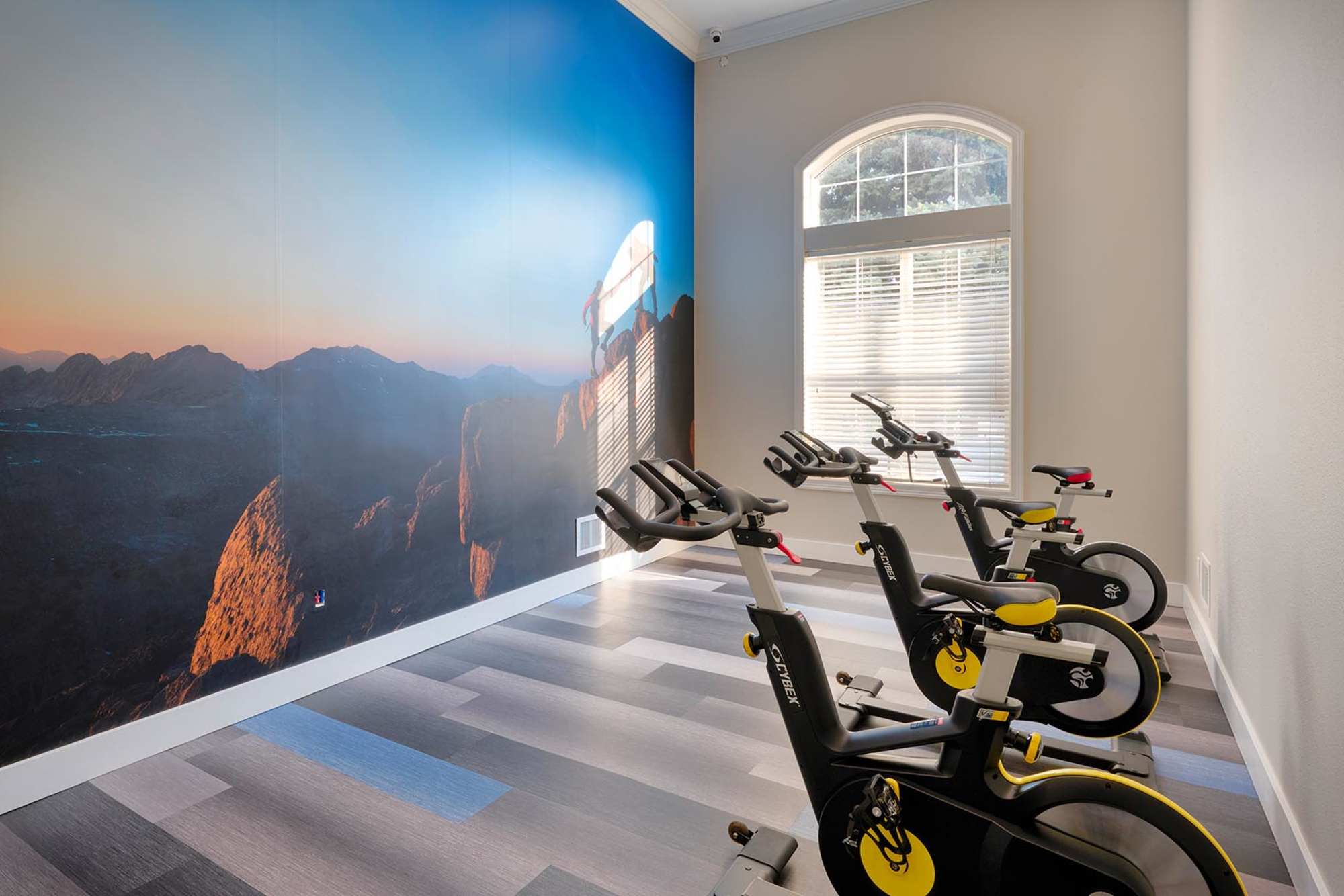 Fitness Spin Room at Skyecrest Apartments in Lakewood, Colorado