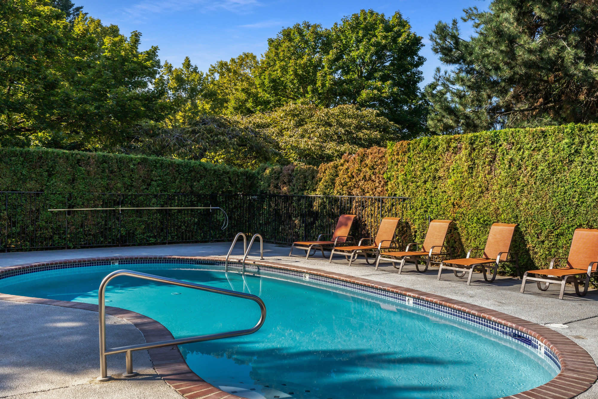 Sparkling swimming pool at Renaissance at 29th Apartments in Vancouver, Washington
