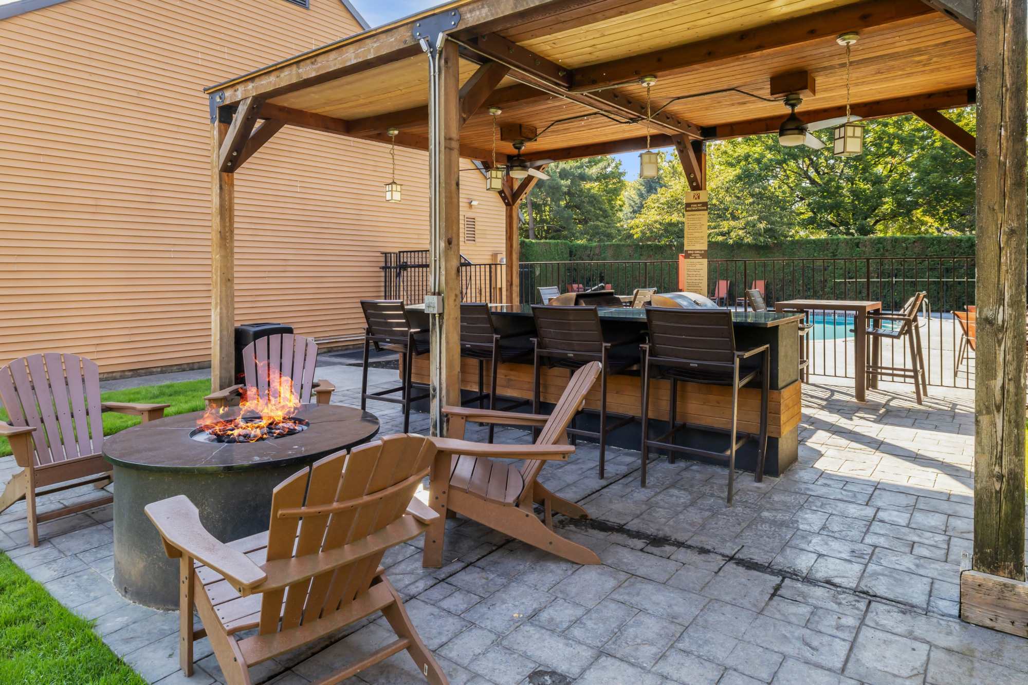 Fire Pit And Pavilion With Grills And Tables at Renaissance at 29th Apartments in Vancouver, Washington