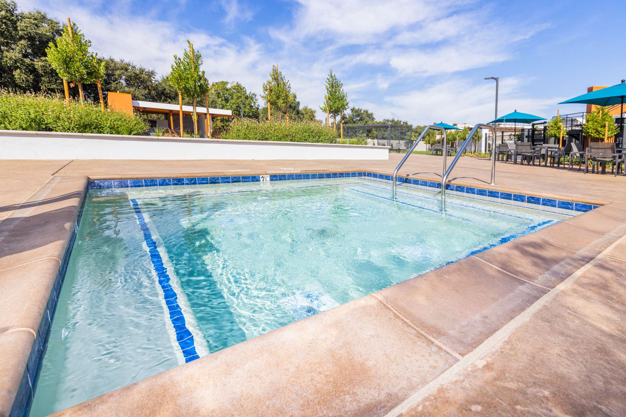 Heated Saltwater Swimming Pool And Spa at Solasta in Sacramento, California