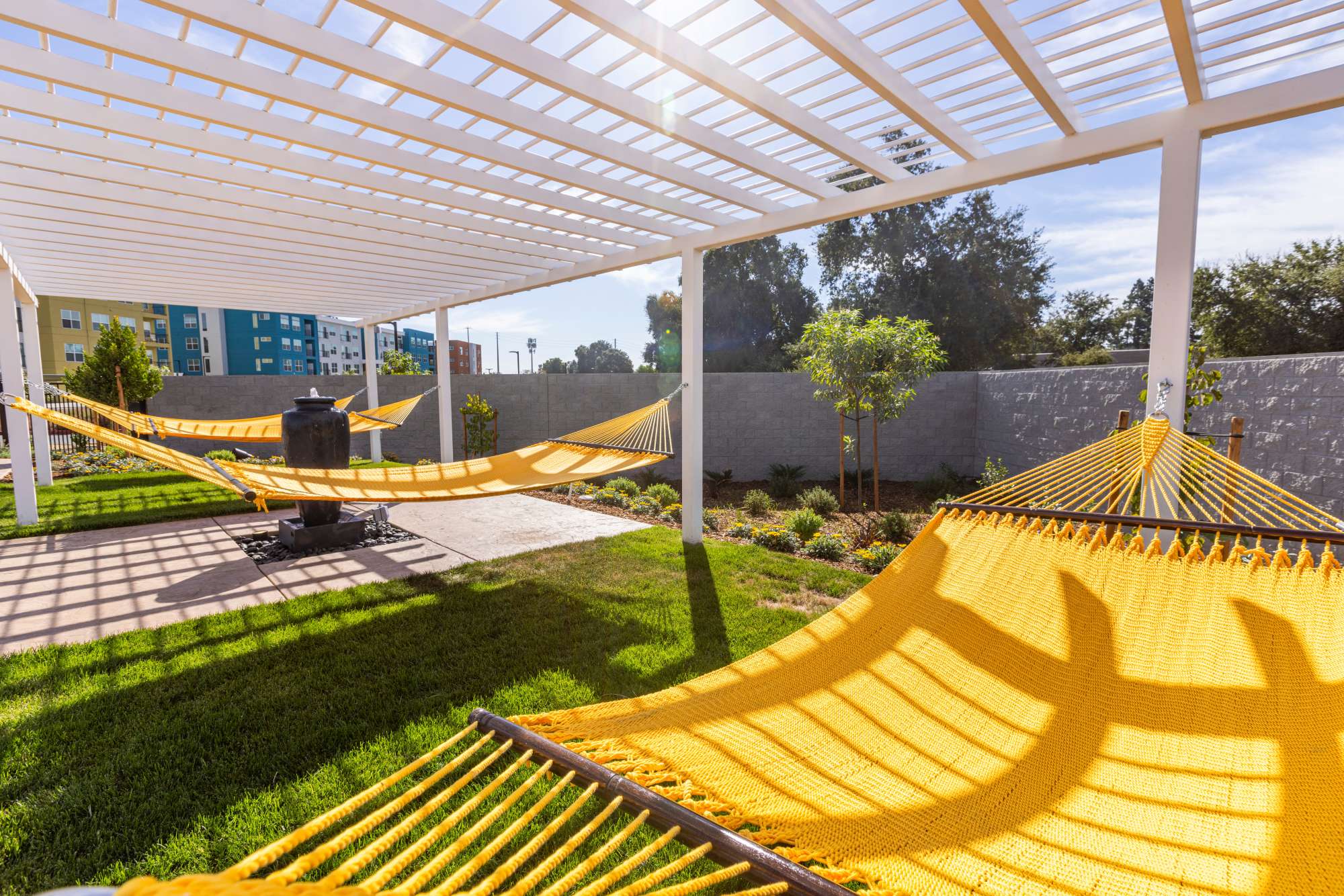 Hammock zen garden at Solasta in Sacramento, California