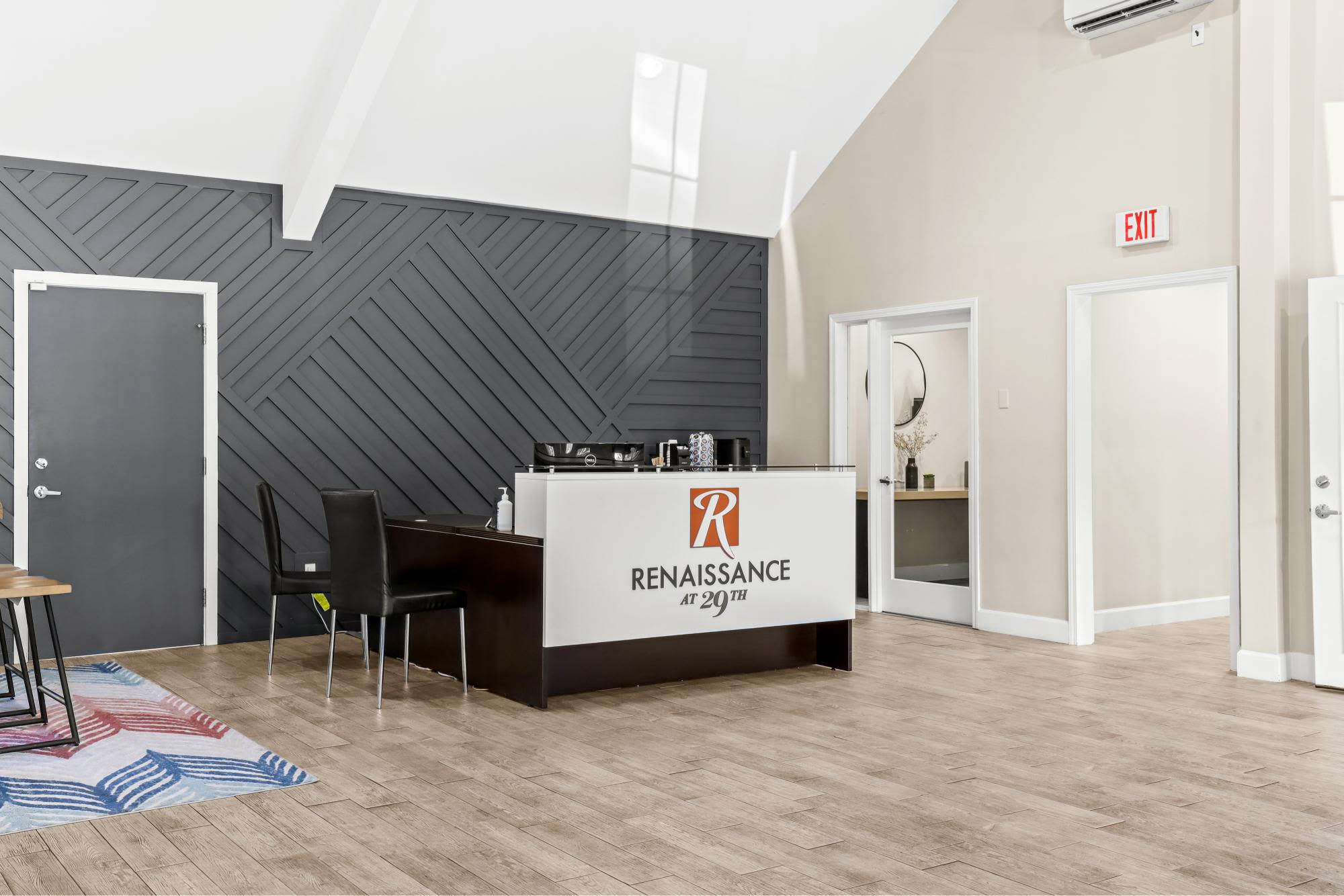 Leasing desk at Renaissance at 29th Apartments in Vancouver, Washington