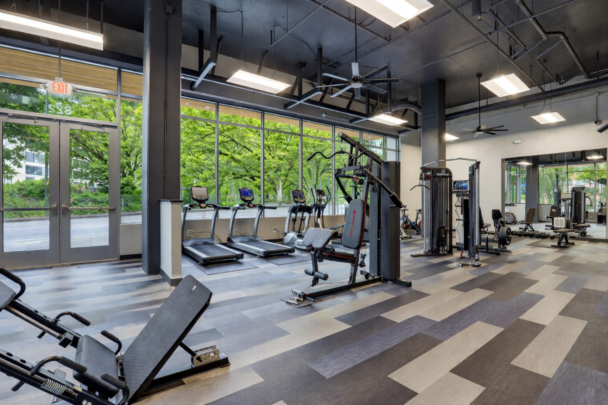 Brand new, large, and expanded fitness center at The Union in Portland. OR
