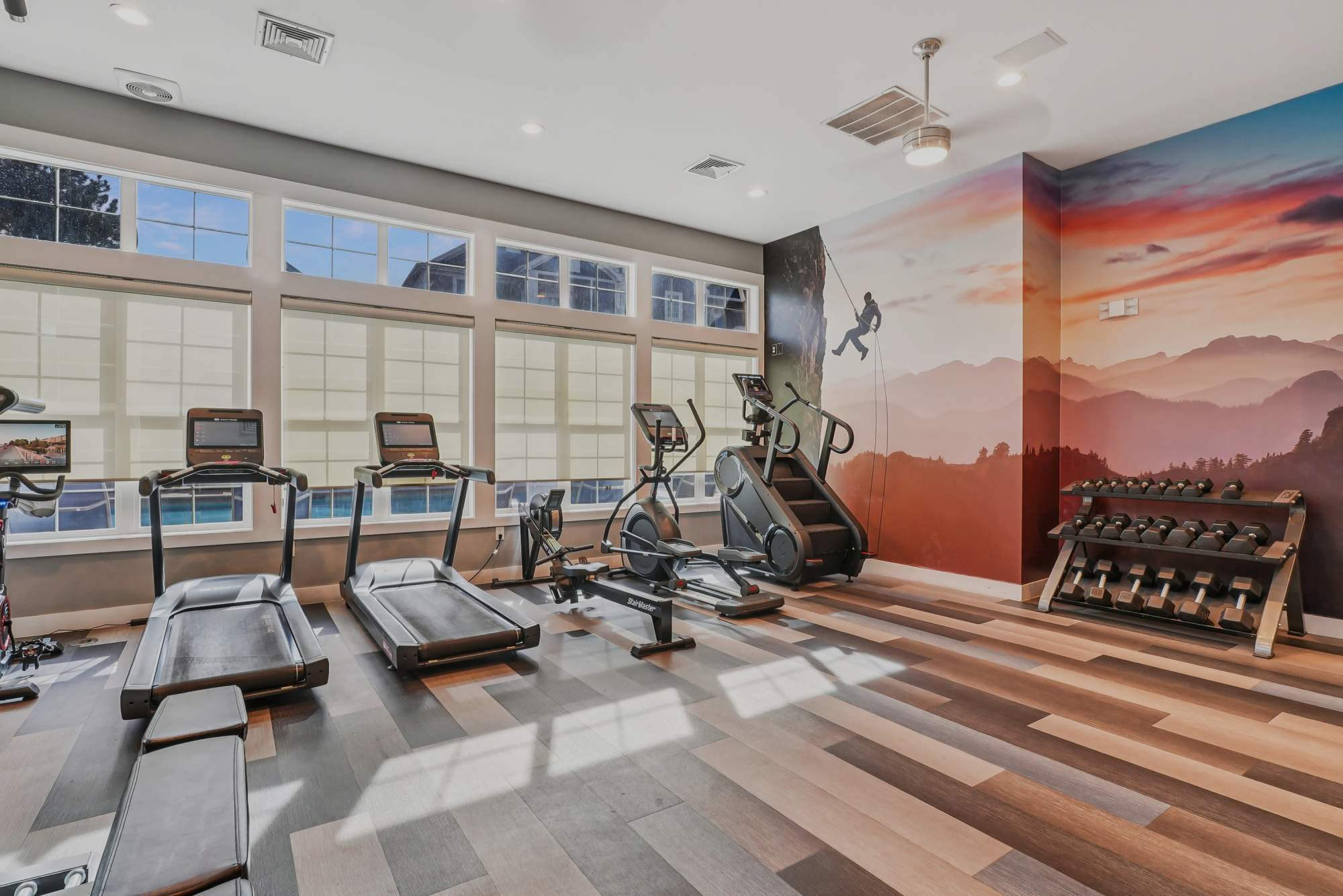 Spin and Yoga Fitness Room at Crestone Apartments in Aurora, Colorado