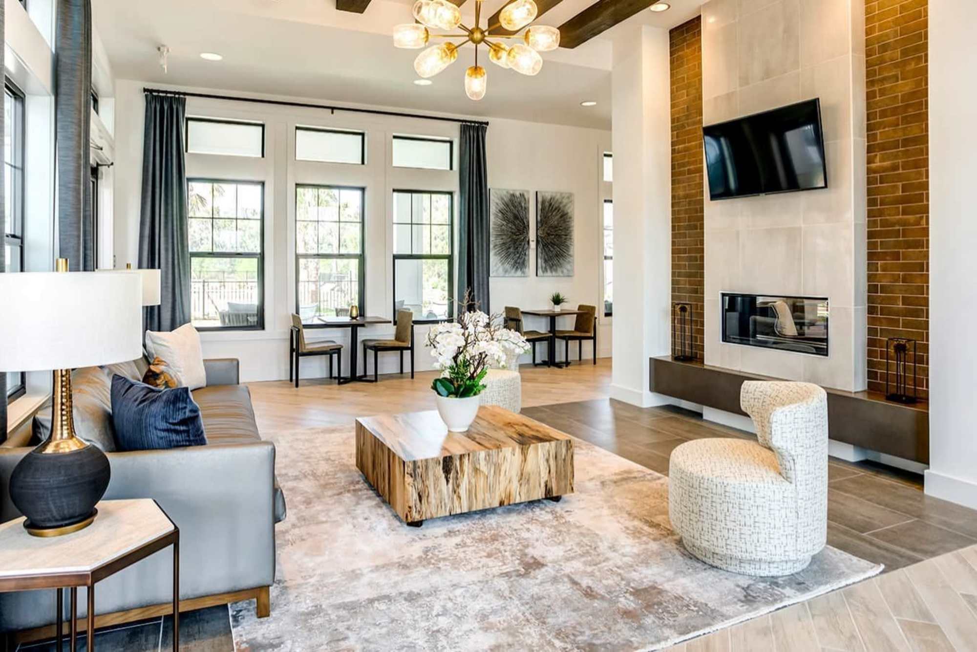 Clubhouse with full height window at Wildgrass in Riverview, Florida