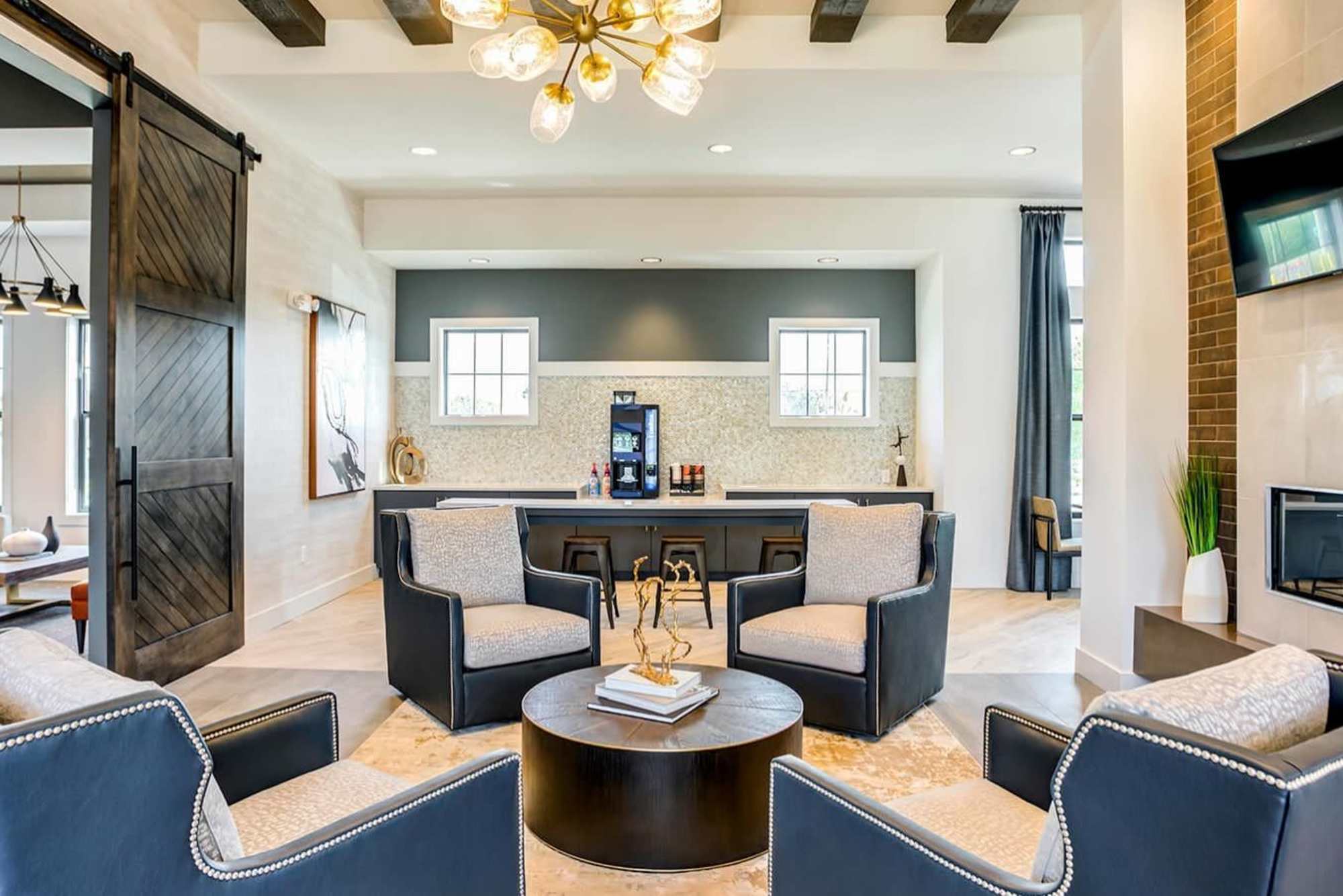Clubhouse seating lounge area at Wildgrass in Riverview, Florida