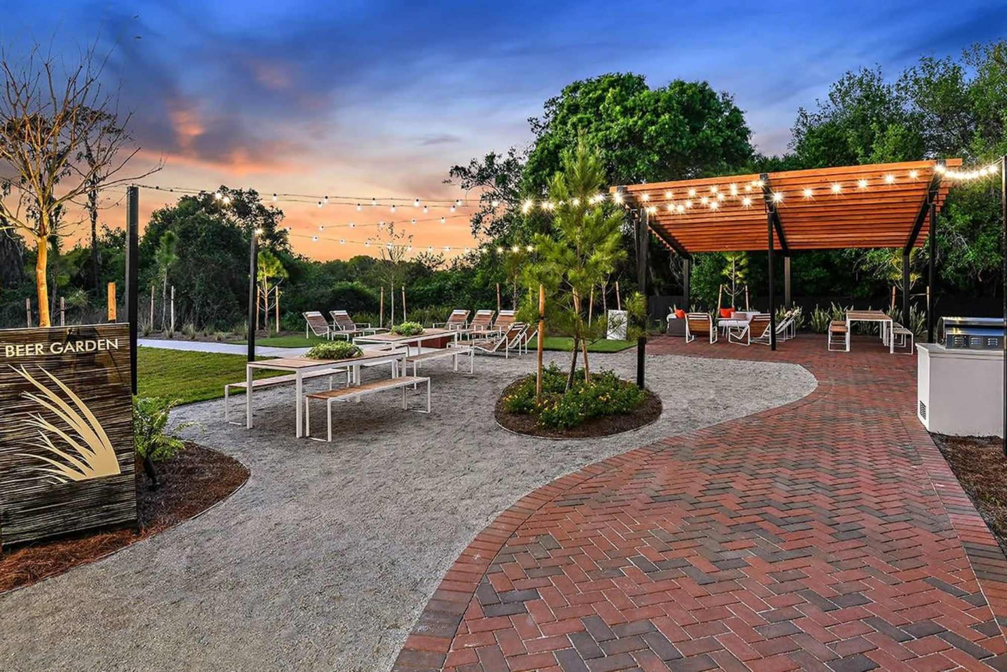 Outdoor courtyard at Wildgrass in Riverview, Florida