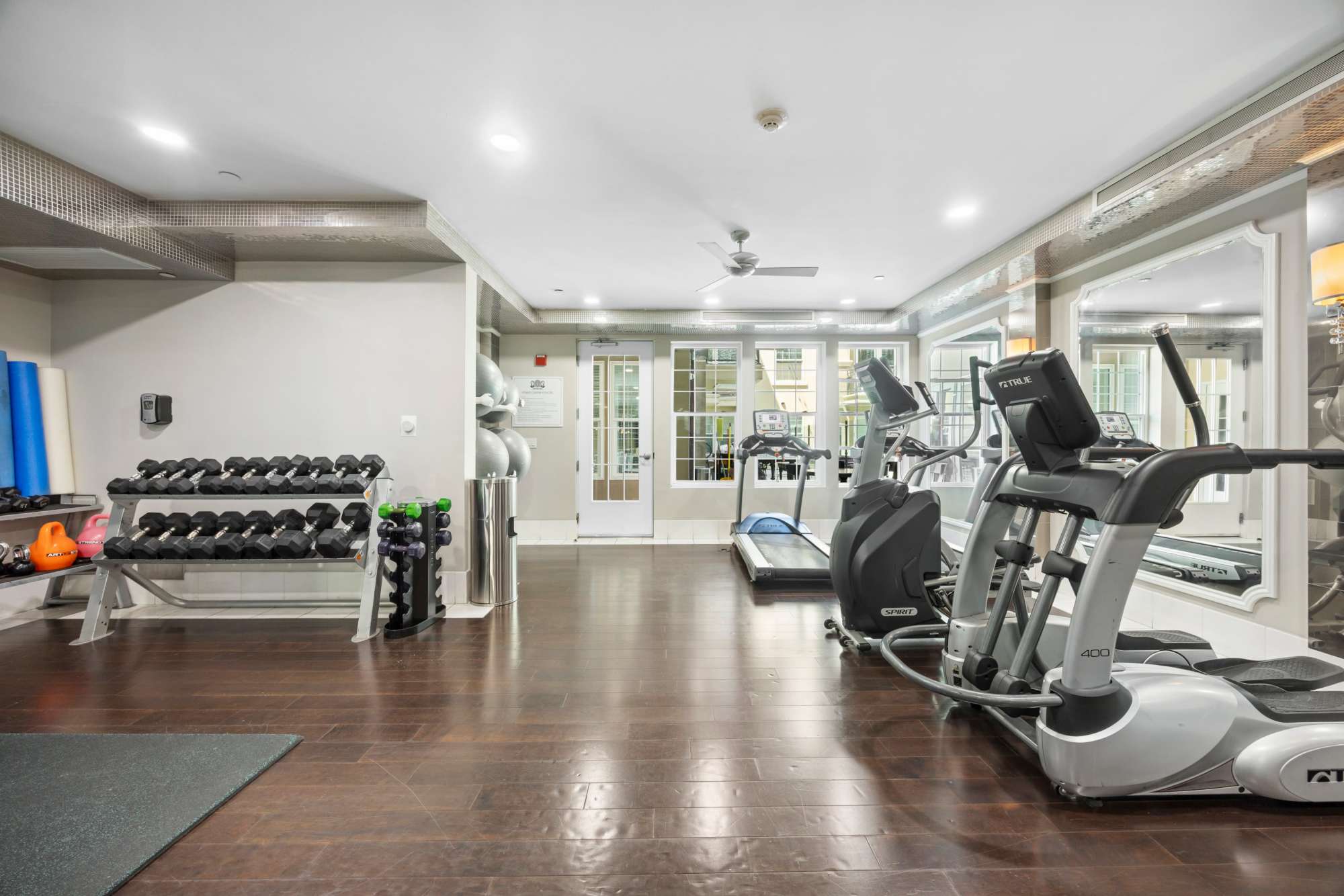 Fitness Center with Cardio Machines at La Belle at Hollywood Tower in Los Angeles, California
