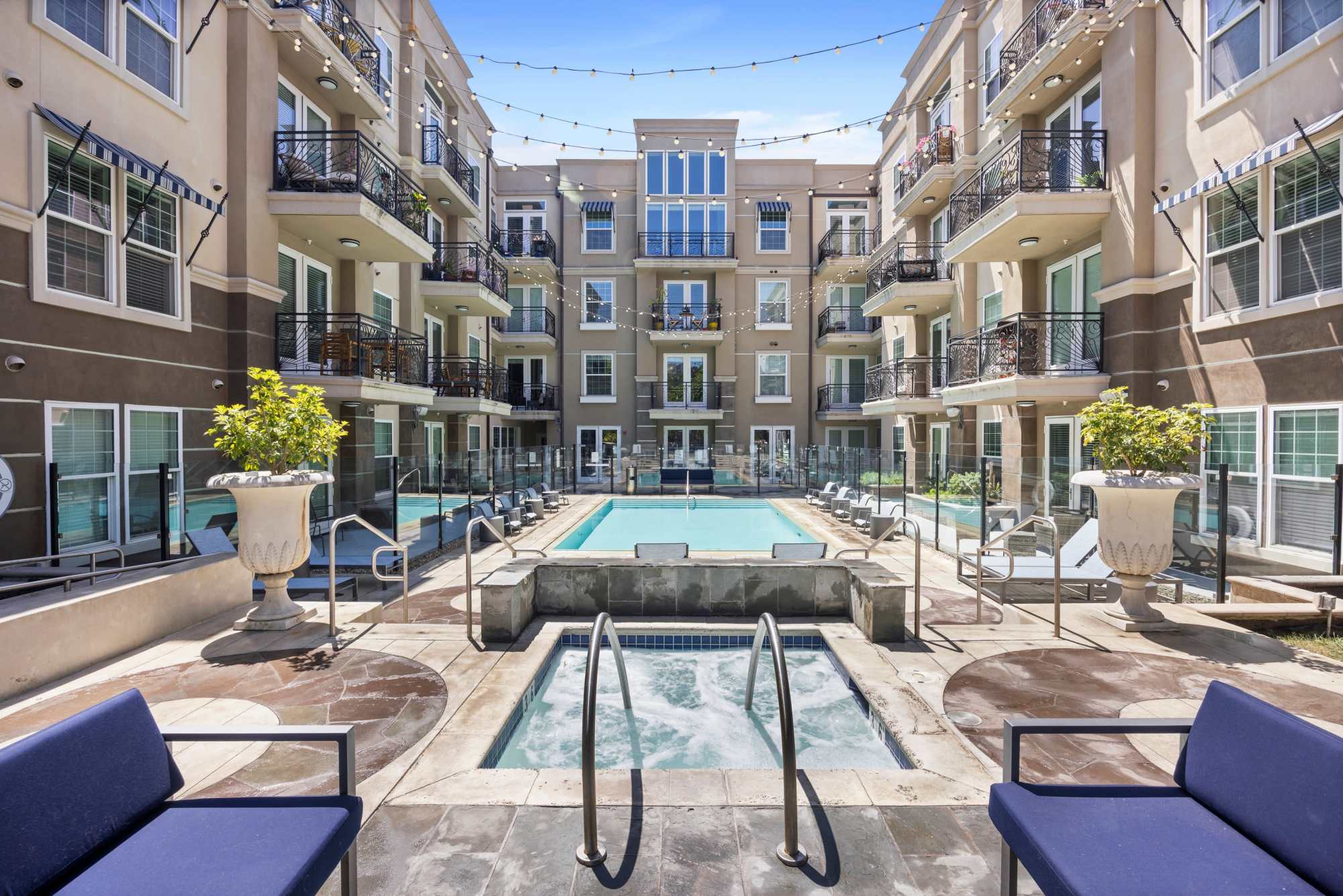 View of Pool and Spaat La Belle at Hollywood Tower in Los Angeles, California