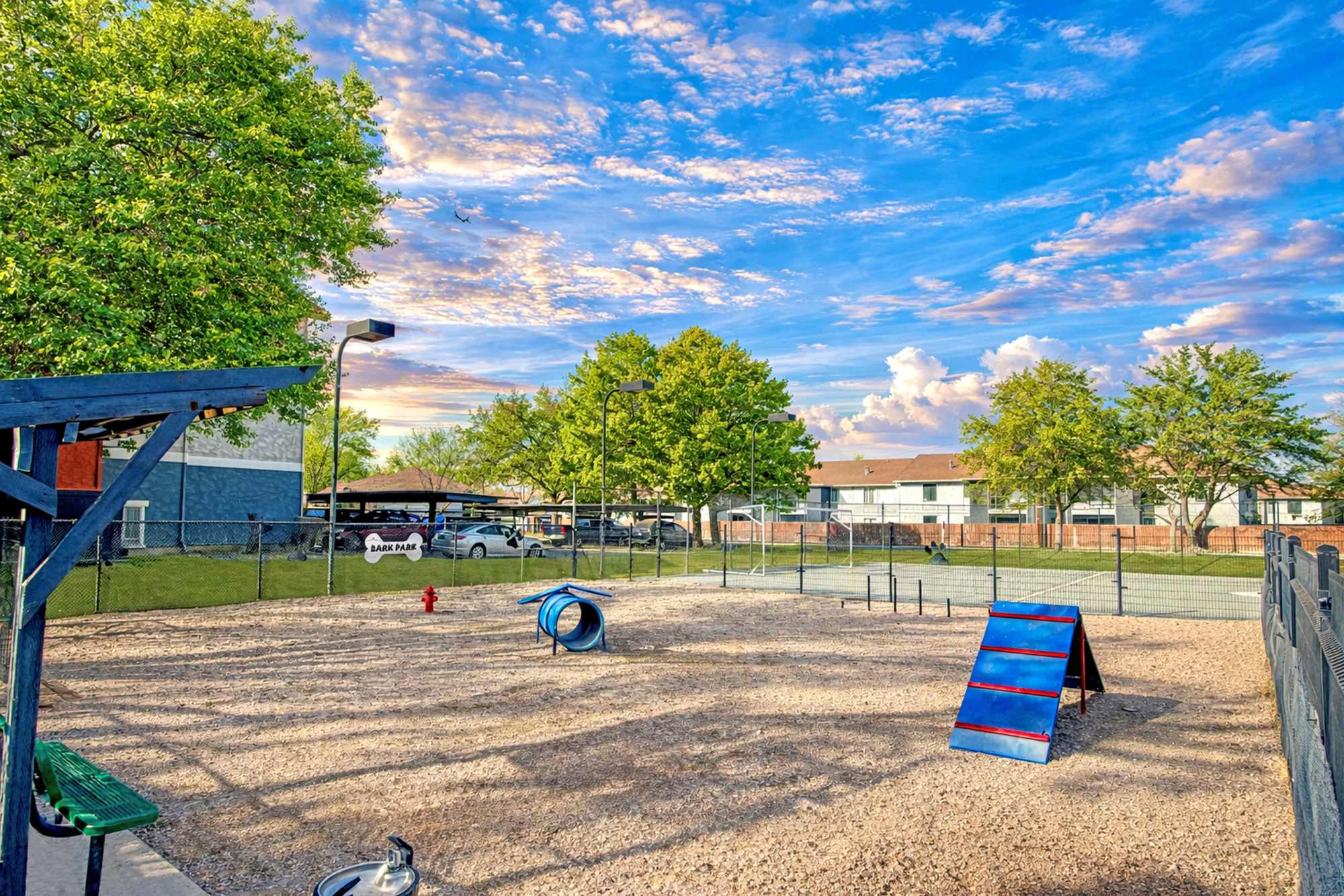 Off-leash dog park at Shadowbrook Apartments in West Valley City, Utah