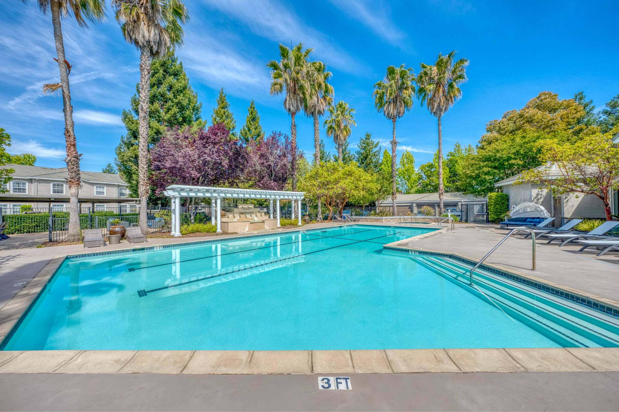 Swimming pool at Hawthorn Village Apartments in Napa, California