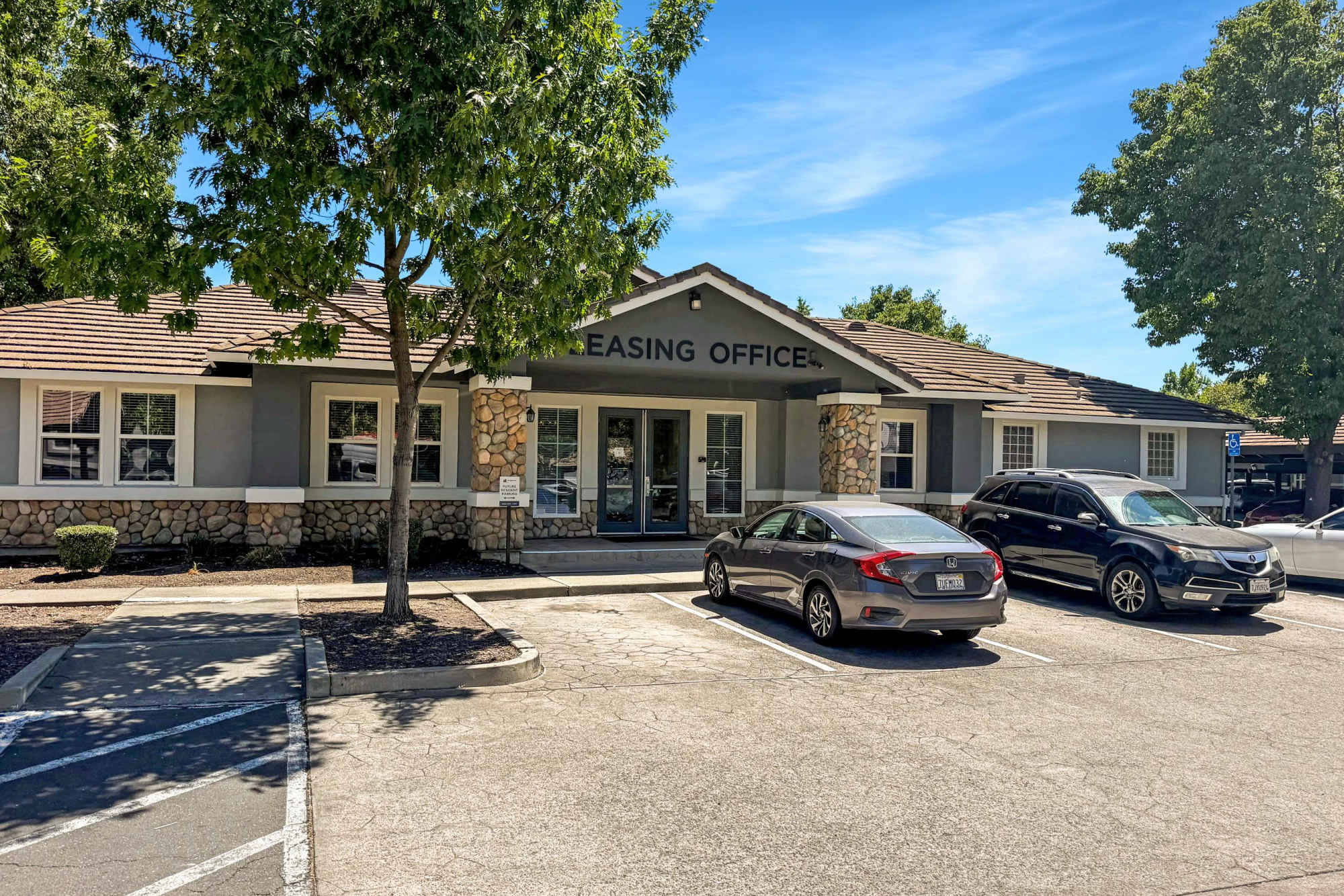 Exterior Leasing office at Natomas Park Apartments in Sacramento, California