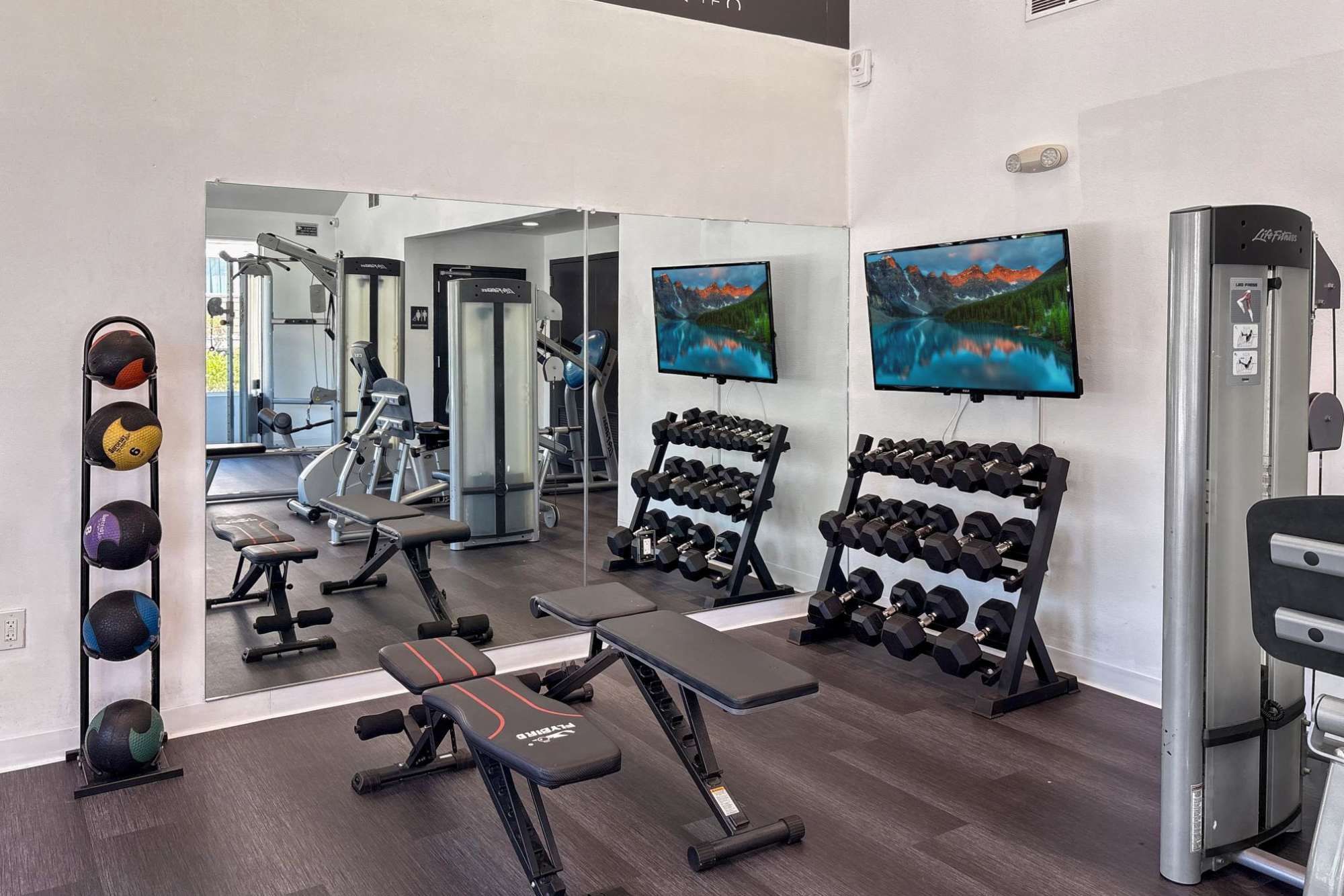 Part of the fitness center at Serramonte Ridge Apartment Homes in Daly City, California