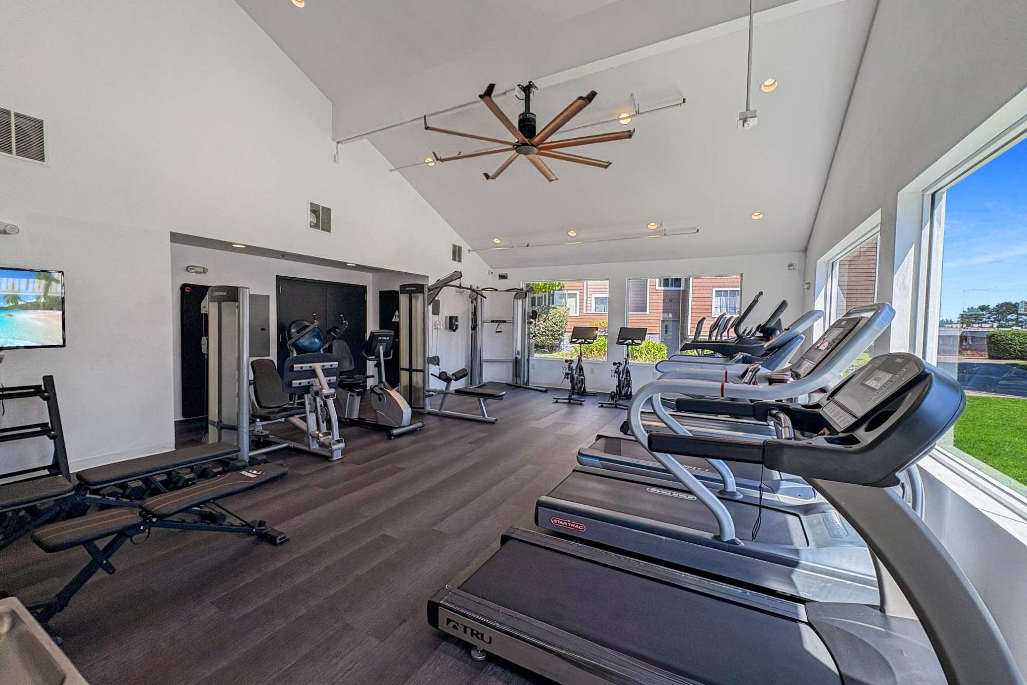 Full-Equipped Fitness Center with Cardio Machines at Serramonte Ridge Apartment Homes in Daly City, California