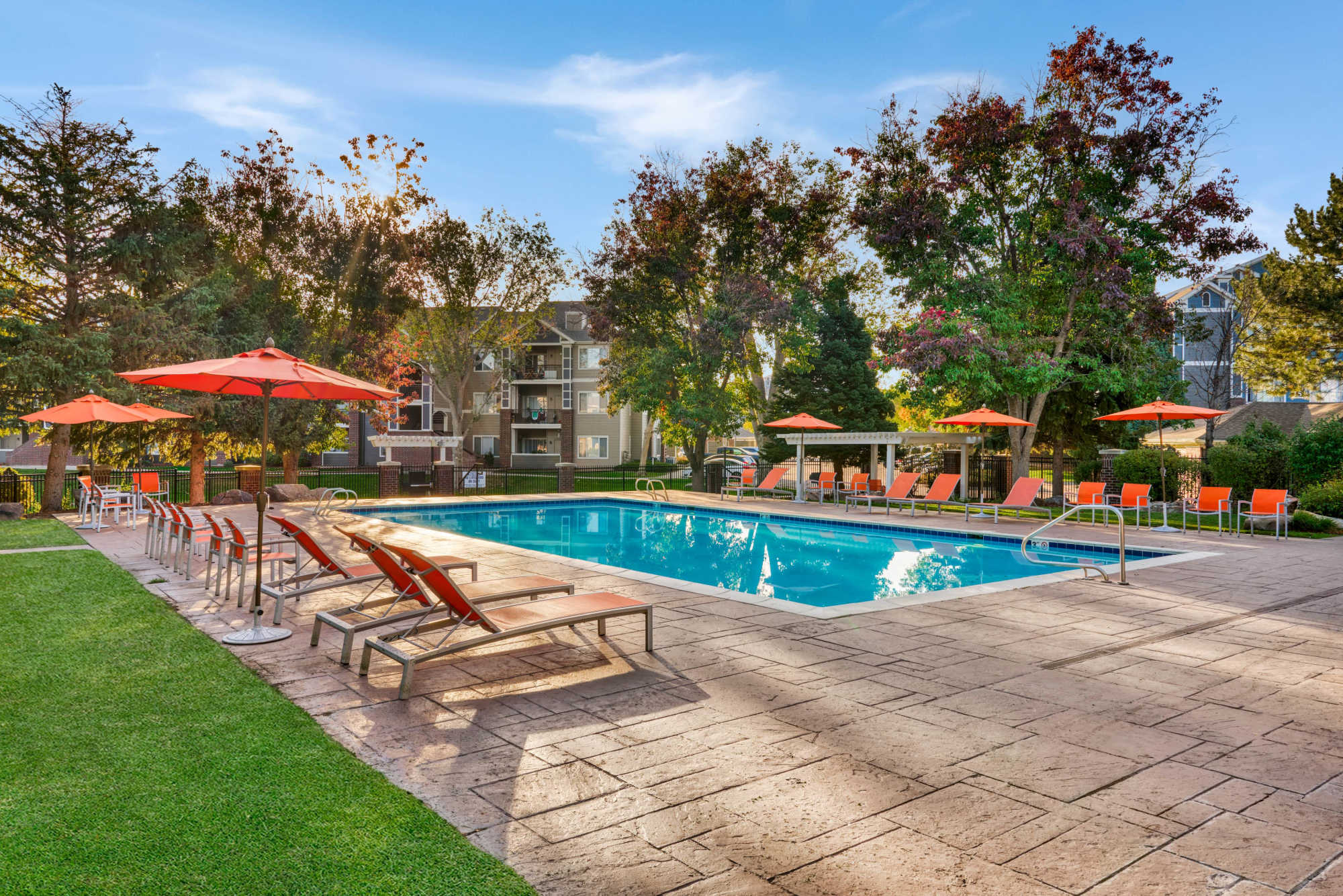 Swimming pool at Legend Oaks Apartments in Aurora, Colorado