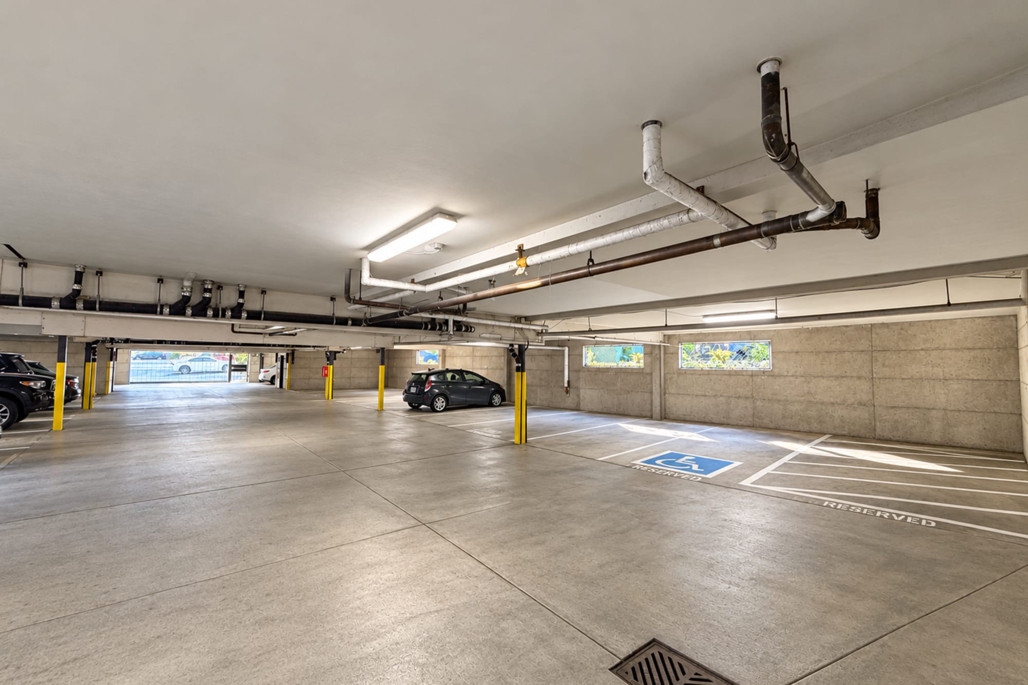 Parking Garage View at Karbon Apartments in Newcastle, Washington