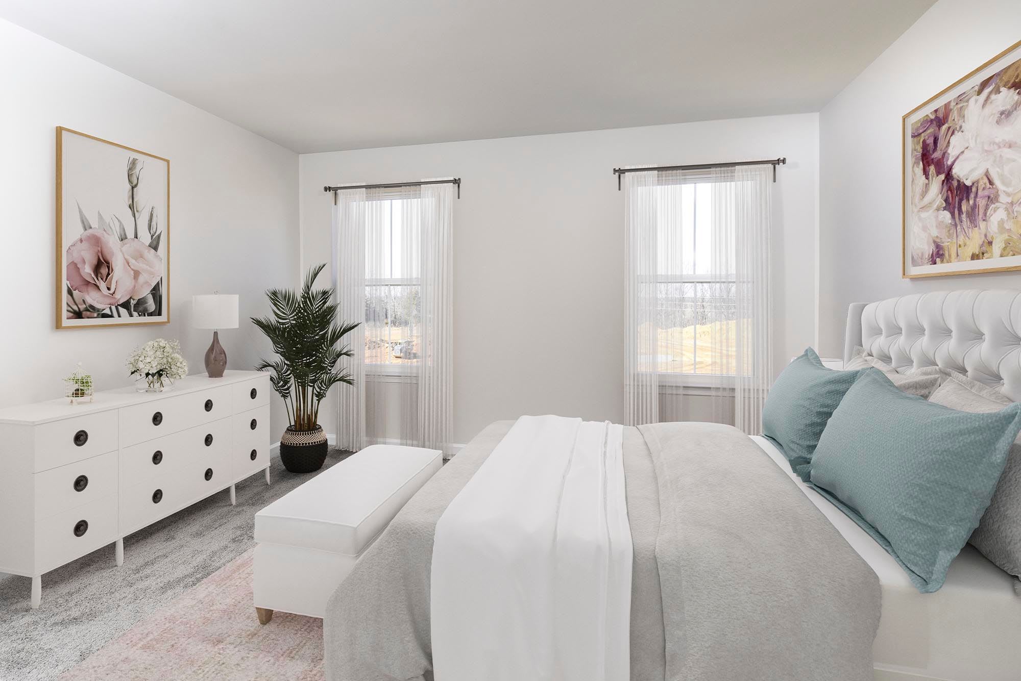 Model bedroom at The Collection at Scotland Heights in Waldorf, Maryland