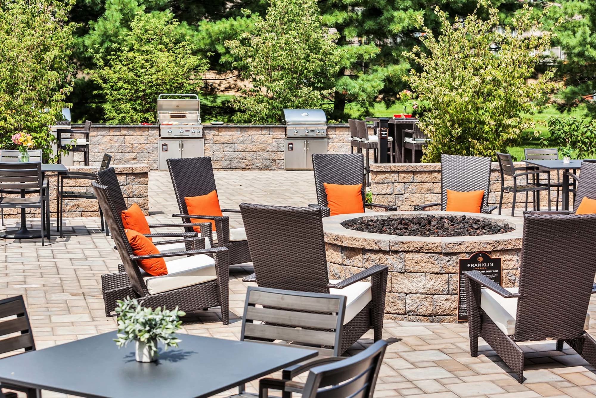 fire pit at The Commons in Bensalem, Pennsylvania