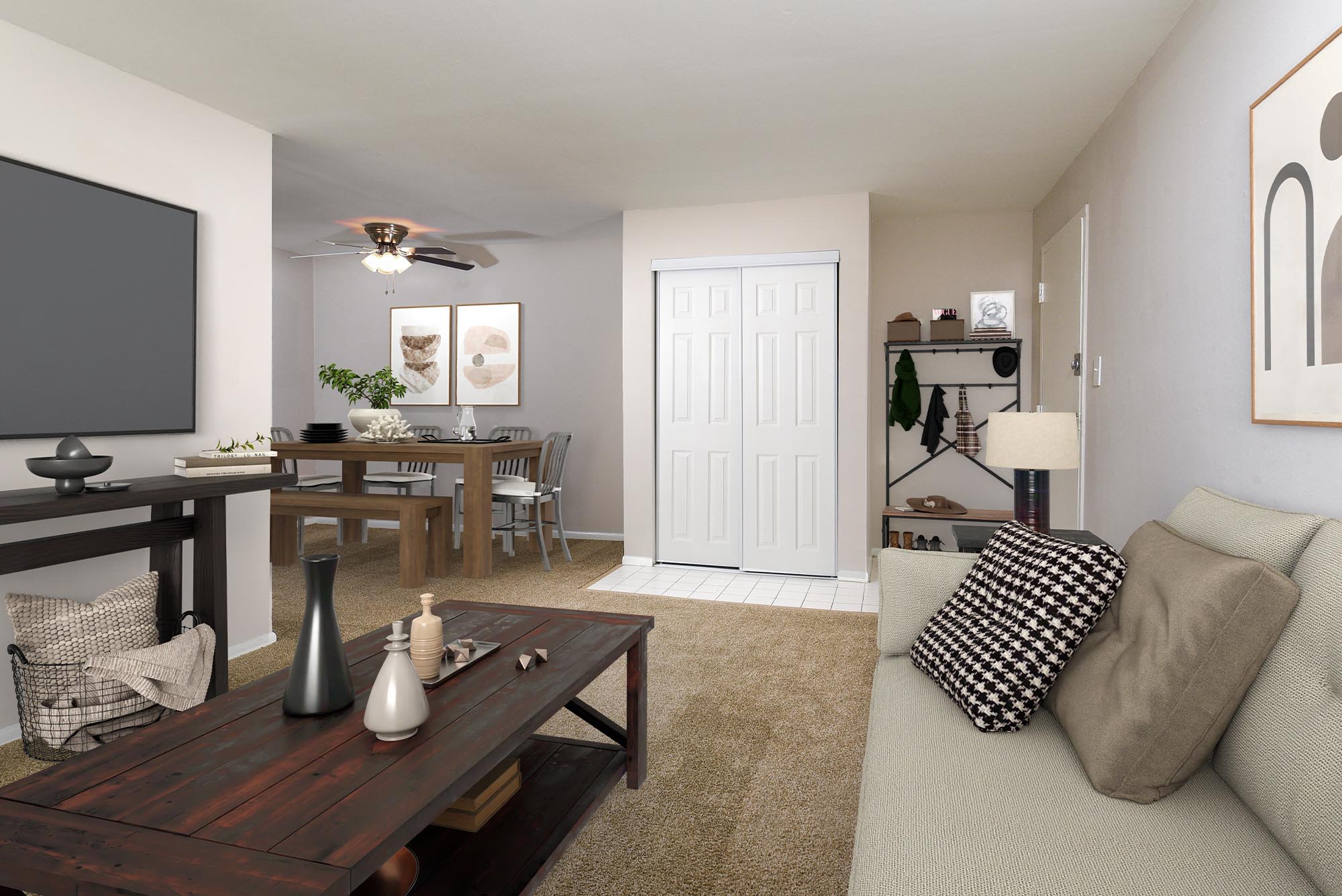 Living room at Liberty Pointe in Newark, Delaware