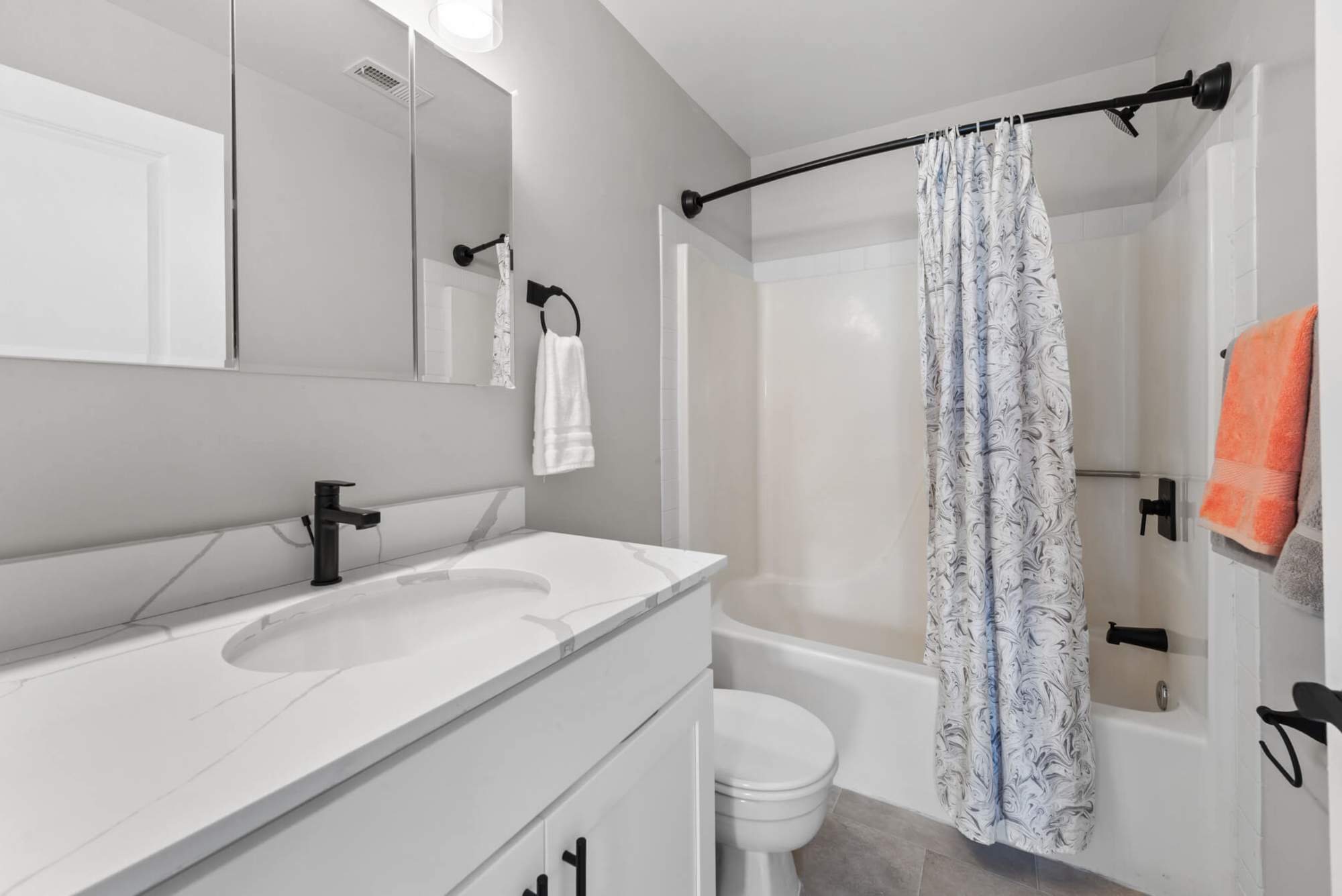 renovated bathroom at Greenspring in York, Pennsylvania