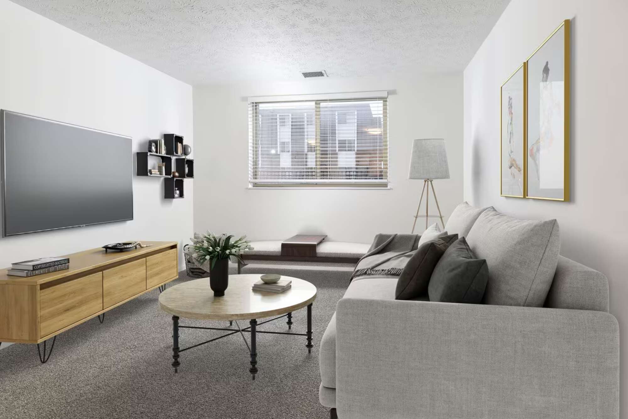 Model living room at Reserves at Arlington in Columbus, Ohio