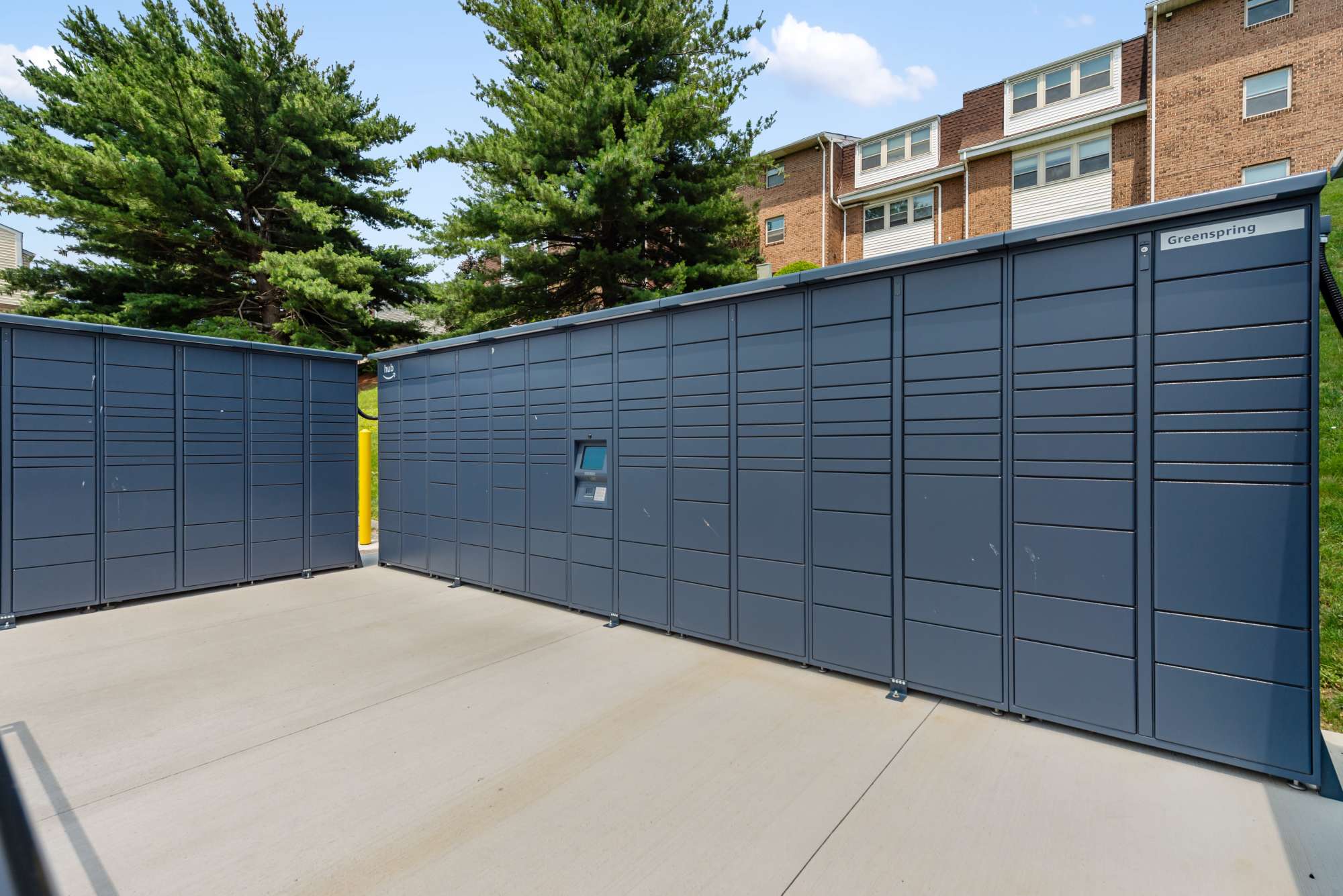 Amazon hub package lockers at Greenspring in York, Pennsylvania