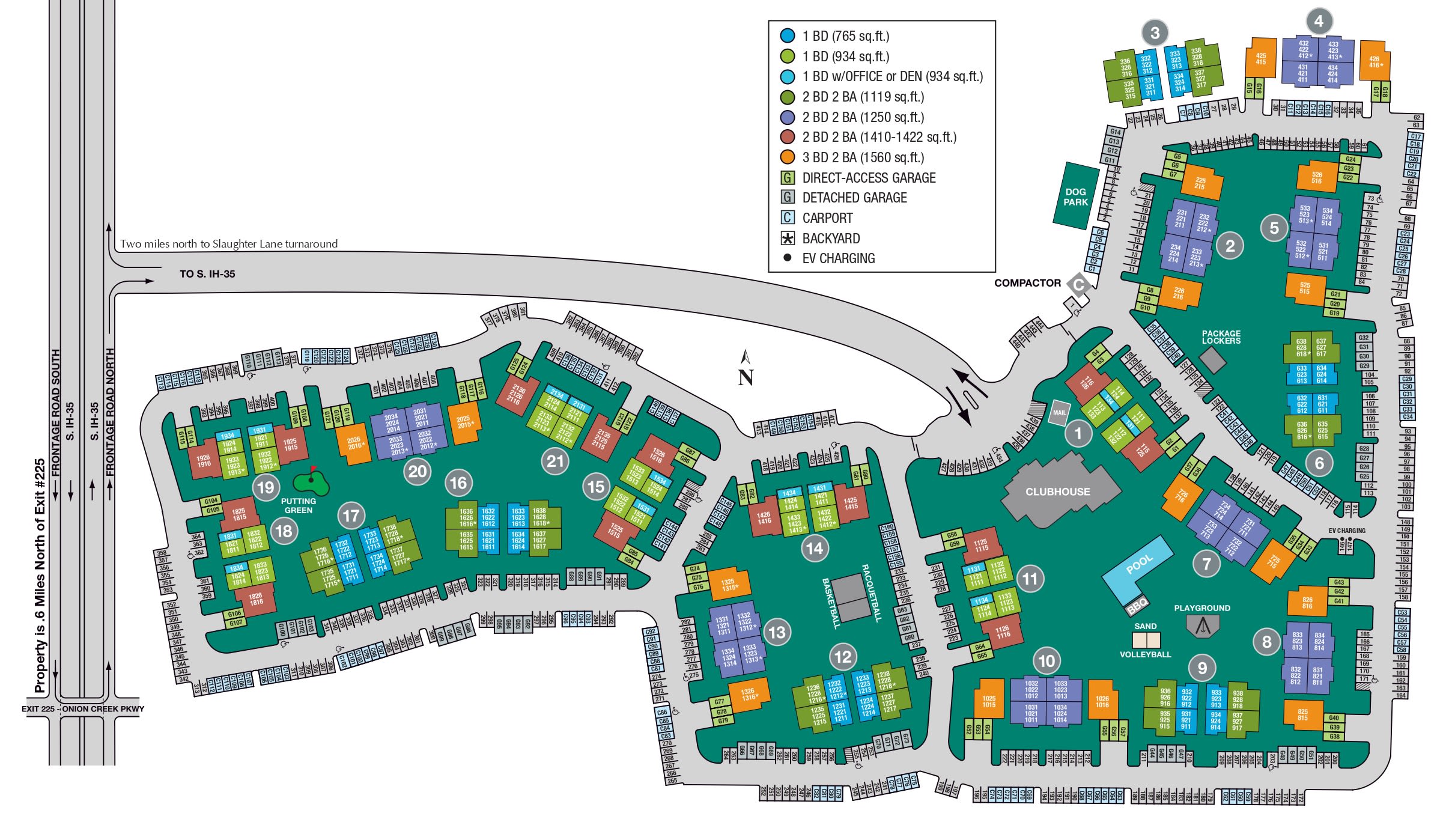 Site map of Onion Creek Luxury Apartments in Austin, TX