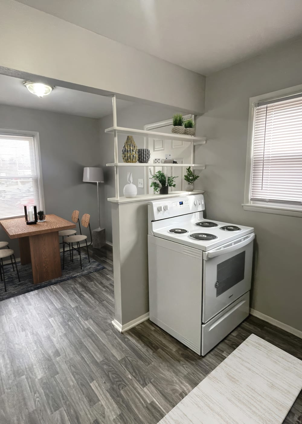 Kitchen in model apartment at Eden Green Townhomes in Columbus, Ohio