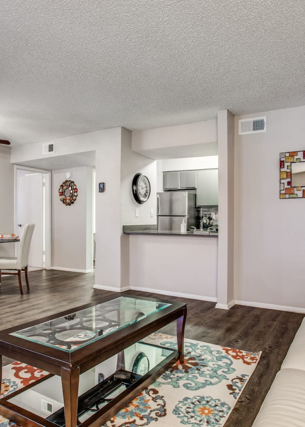 Open living room at Athena Apartment Homes in Benbrook, Texas