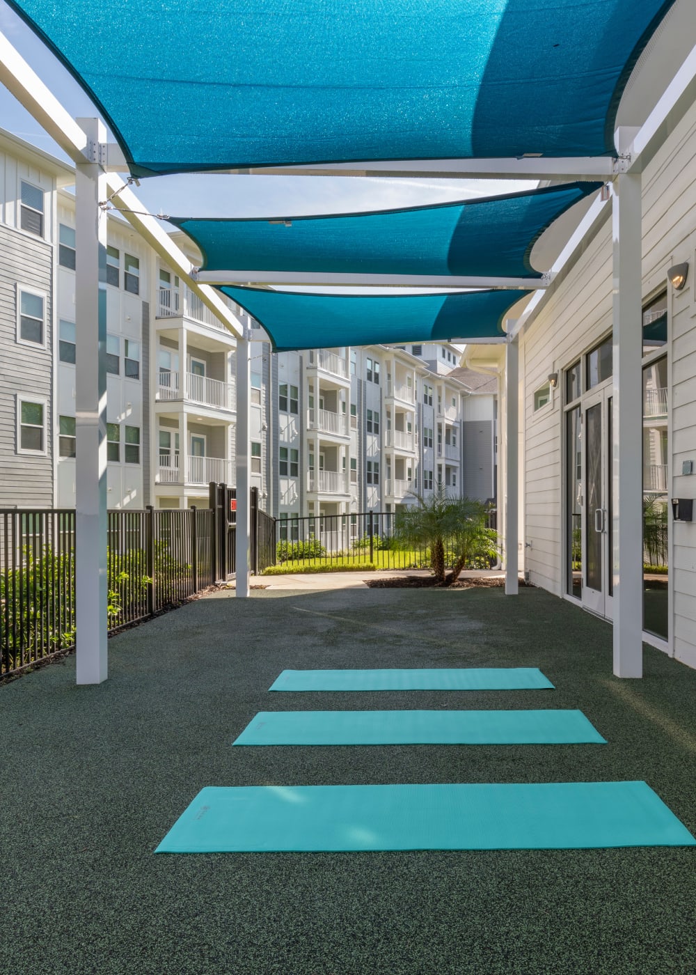 An outdoor yoga studio at Sentosa Riverview in Riverview, Florida