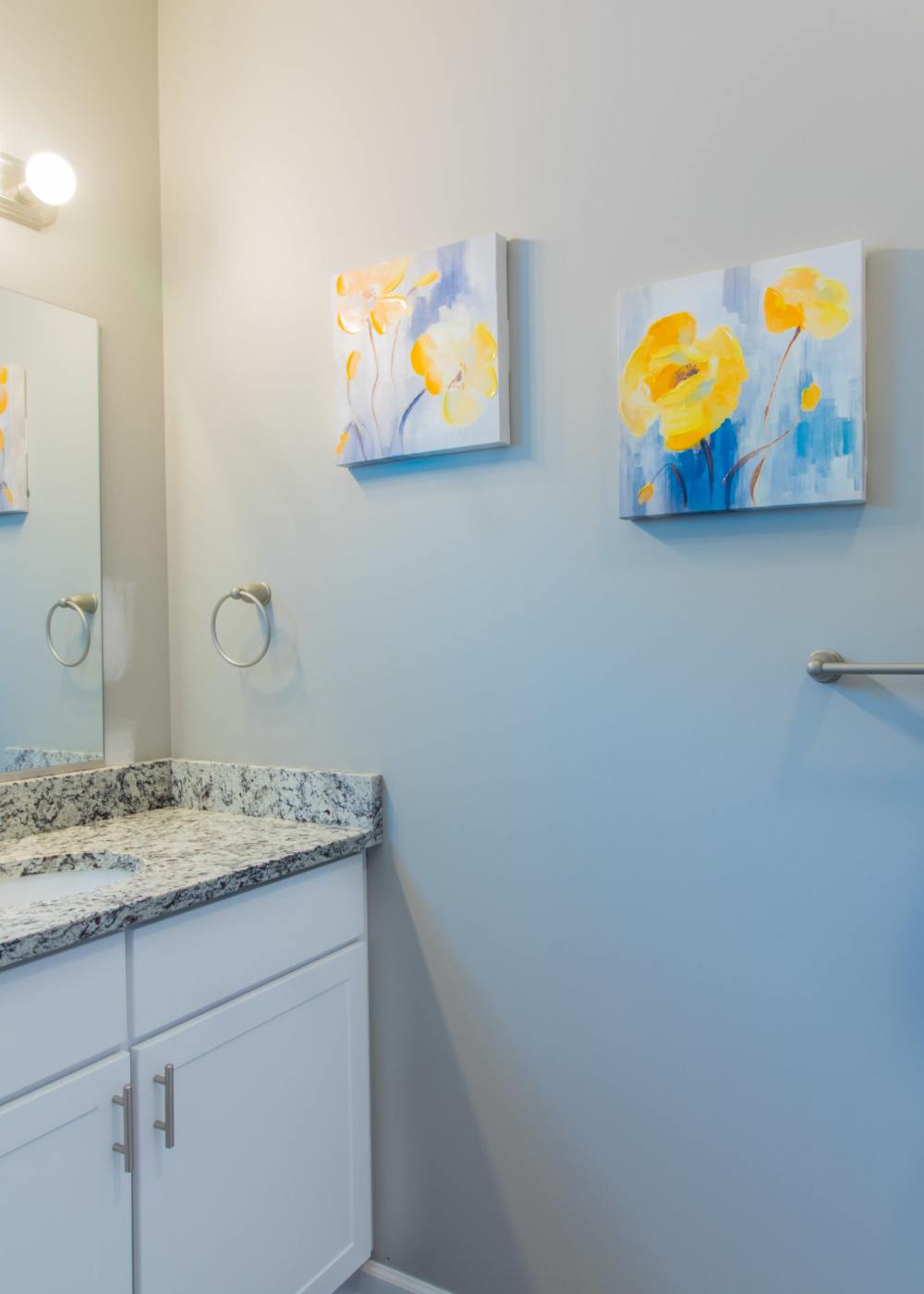 Apartment bathroom at Waterford Townhomes in Clarence Center, New York