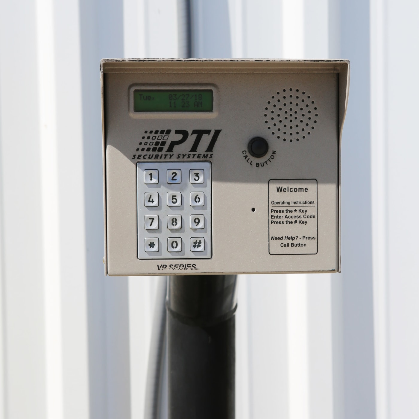 Keypad entrance to Midgard Self Storage in Melbourne, Florida