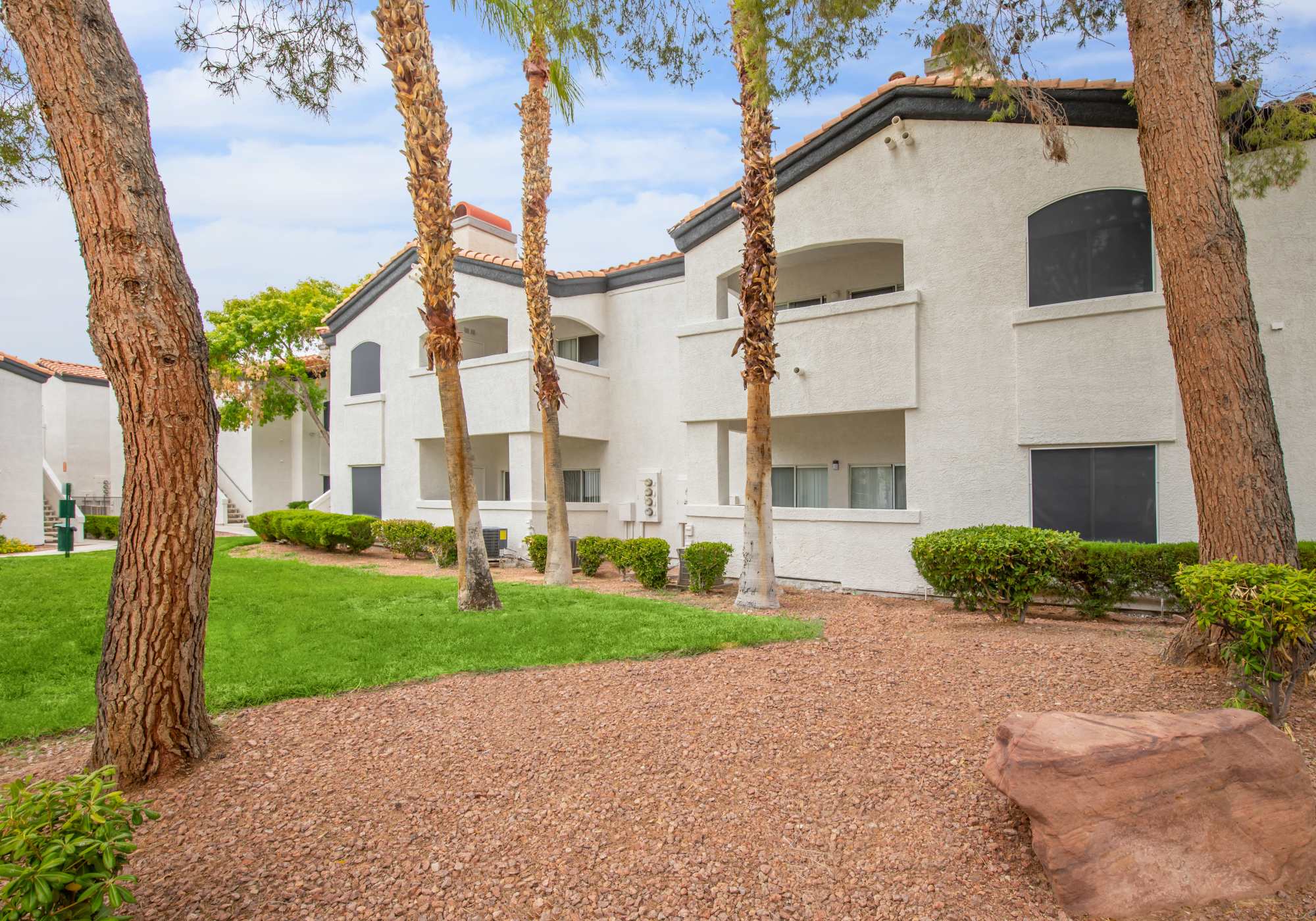 Surrounded by trees in a prime location, Las Vegas, Nevada apartments at Tides on Tropicana