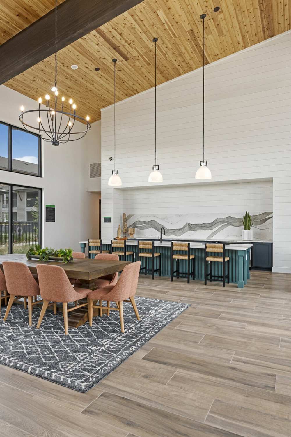 Indoor luxurious lounge at Slide North Apartments in Lubbock, Texas