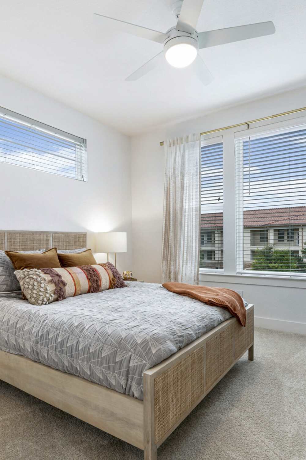 Master bedroom at Slide North Apartments in Lubbock, Texas