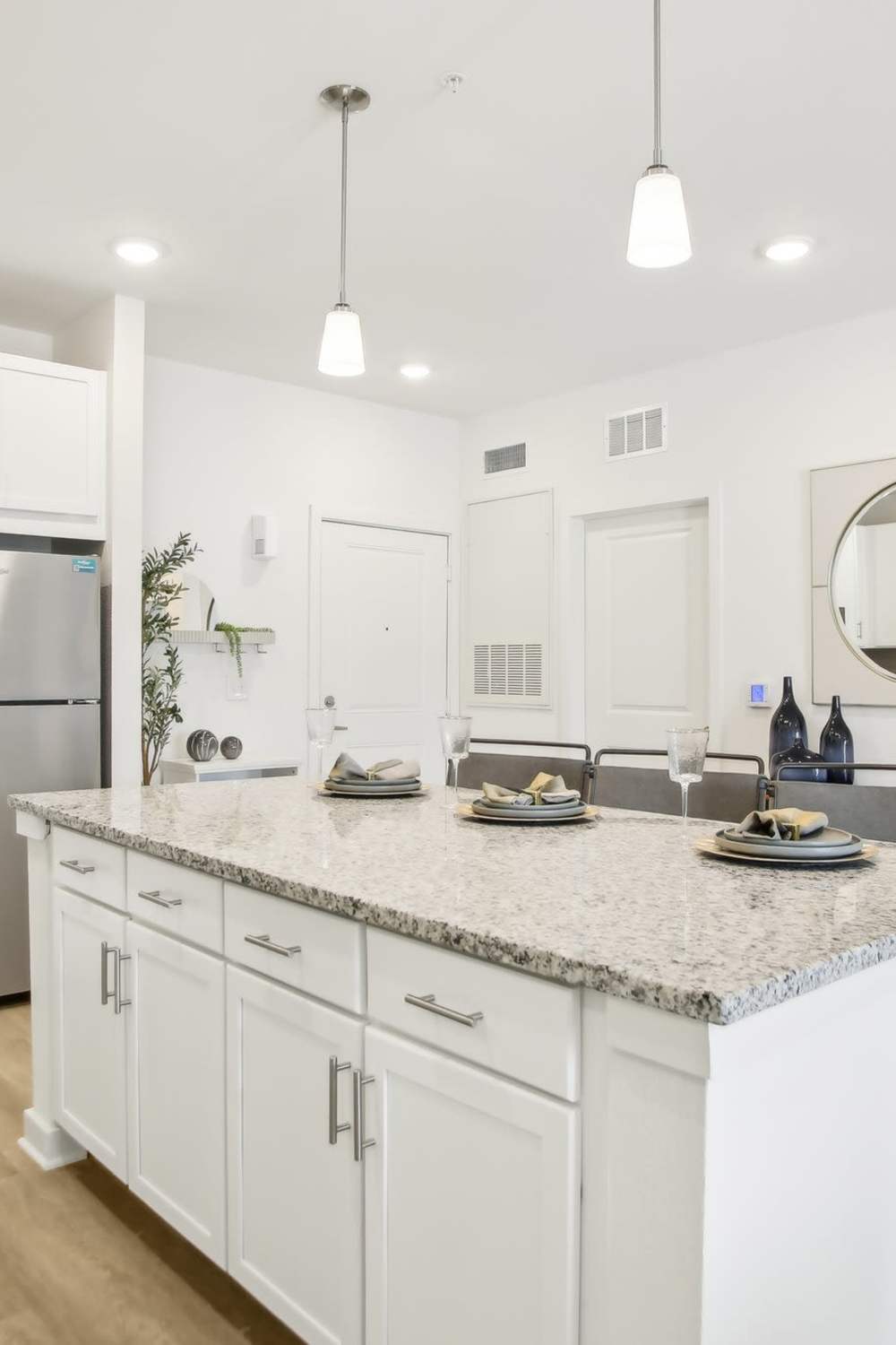Island kitchen seating at Avion Apartments in Jacksonville, Florida