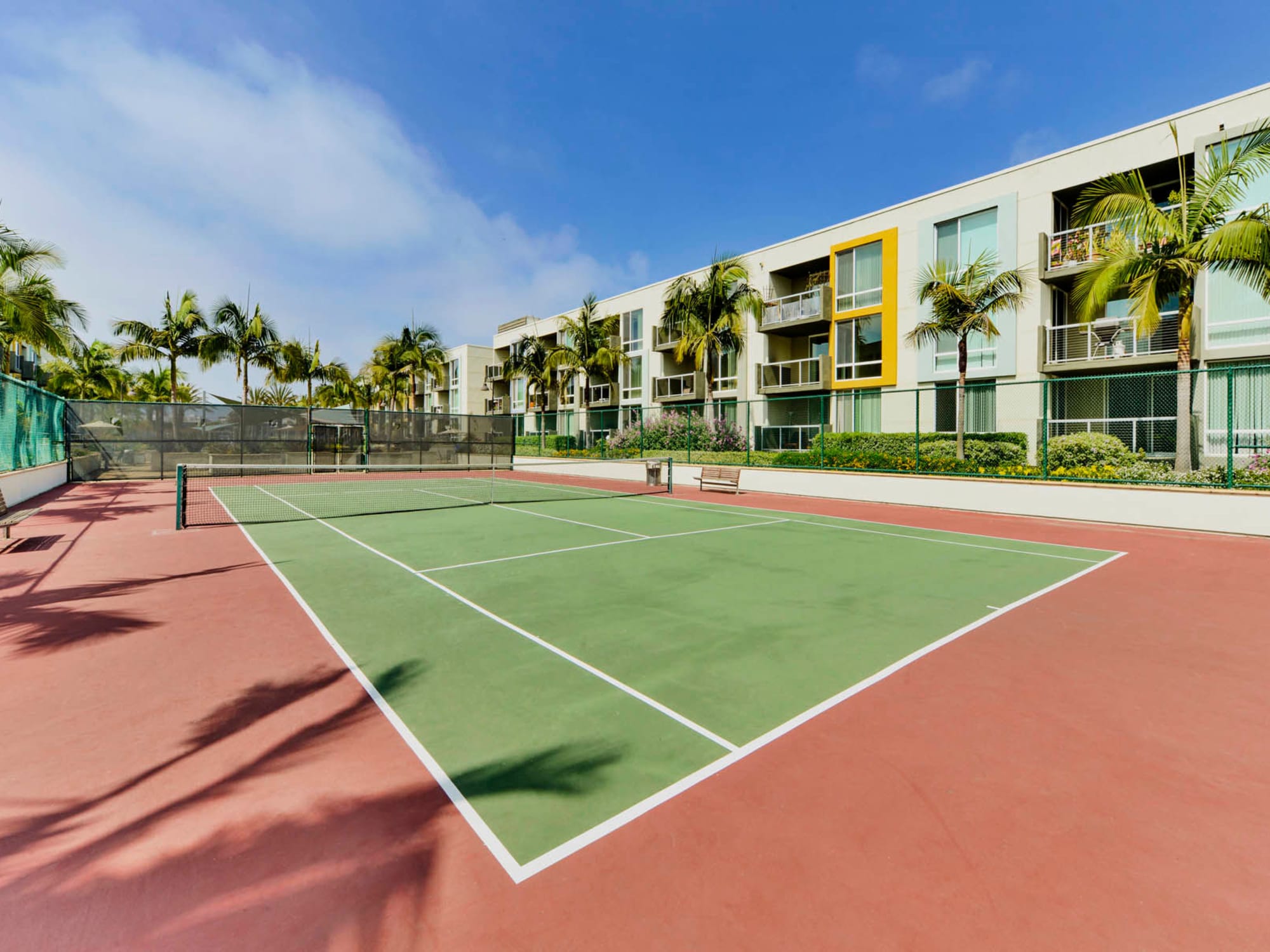 Tennis courts at our community at Waters Edge at Marina Harbor in Marina del Rey, California