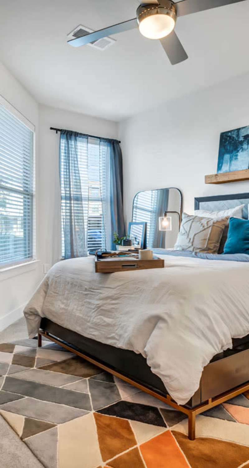 Model bedroom at Chisholm at Tavolo Park in Fort Worth, Texas