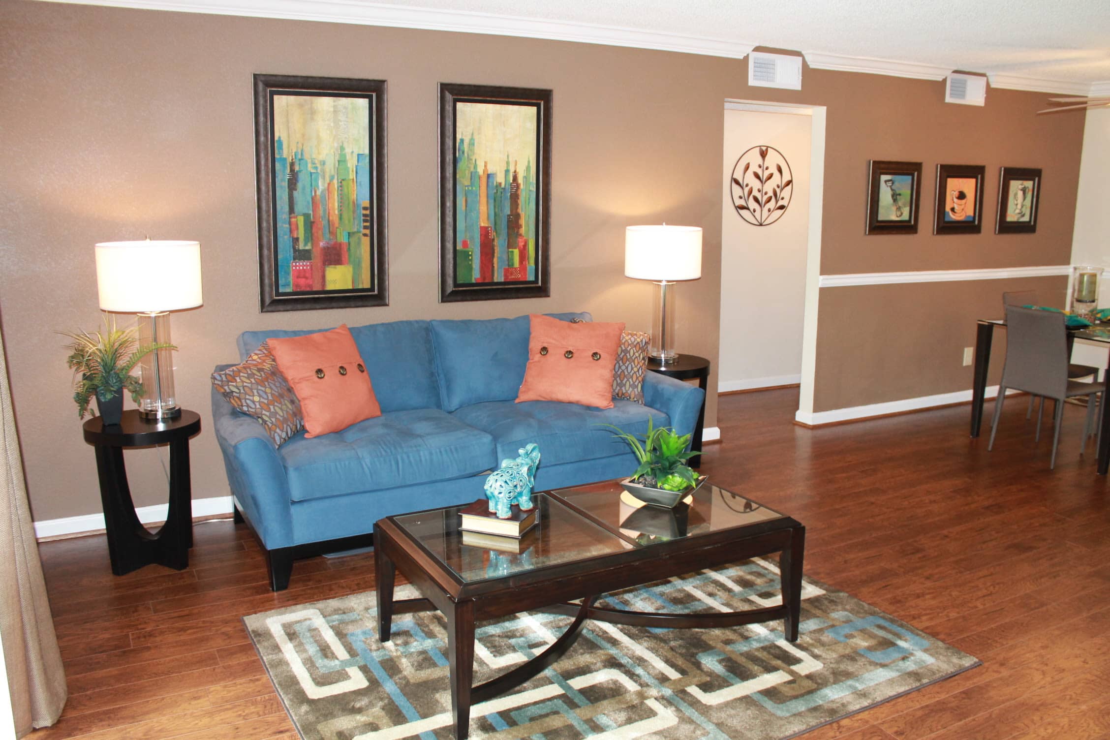 Spacious living room at The Abbey at Riverchase in Hoover