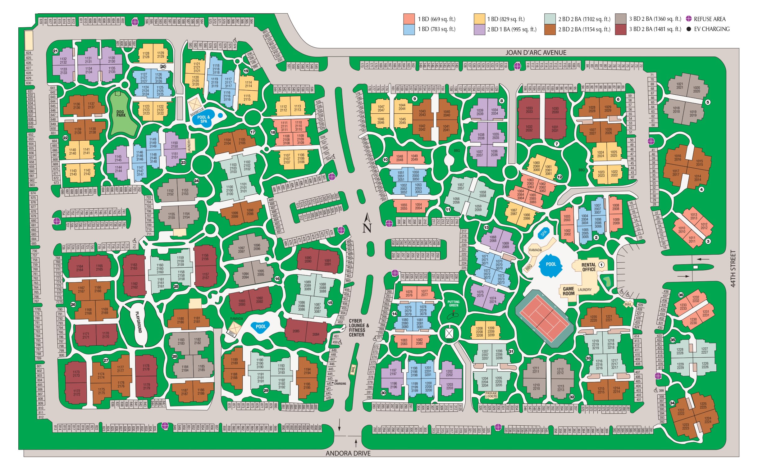 Site map of The Palisades in Paradise Valley in Phoenix, AZ