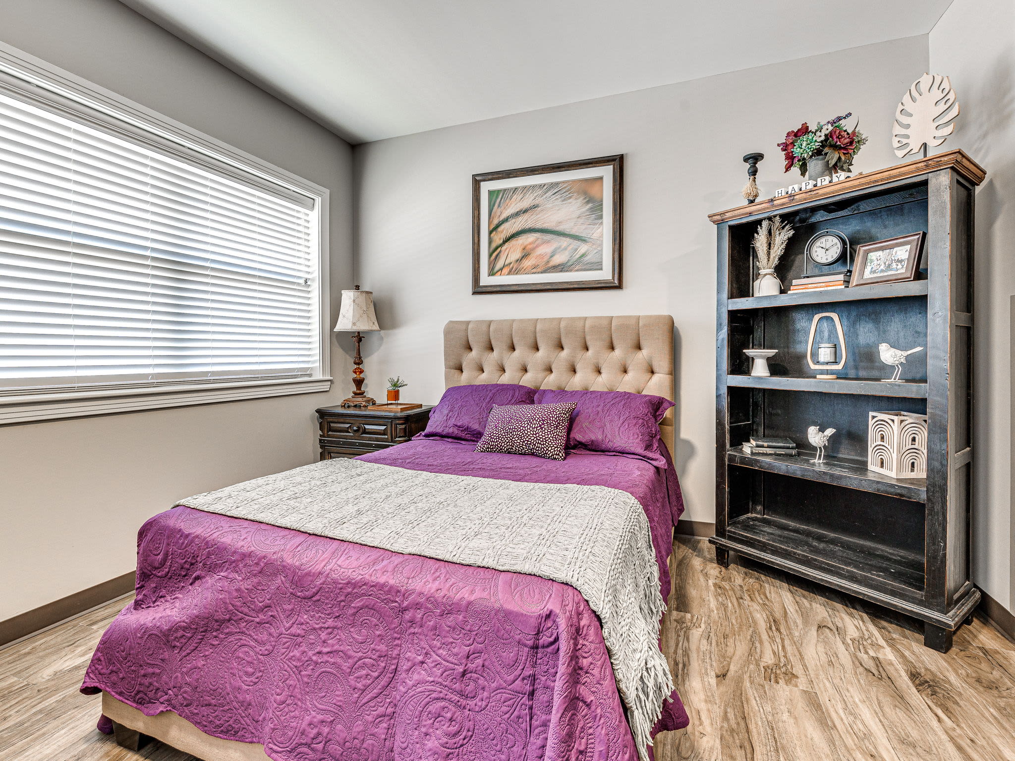 Beautiful resident bedroom at Iris Memory Care of Nichols Hills in Oklahoma City, Oklahoma