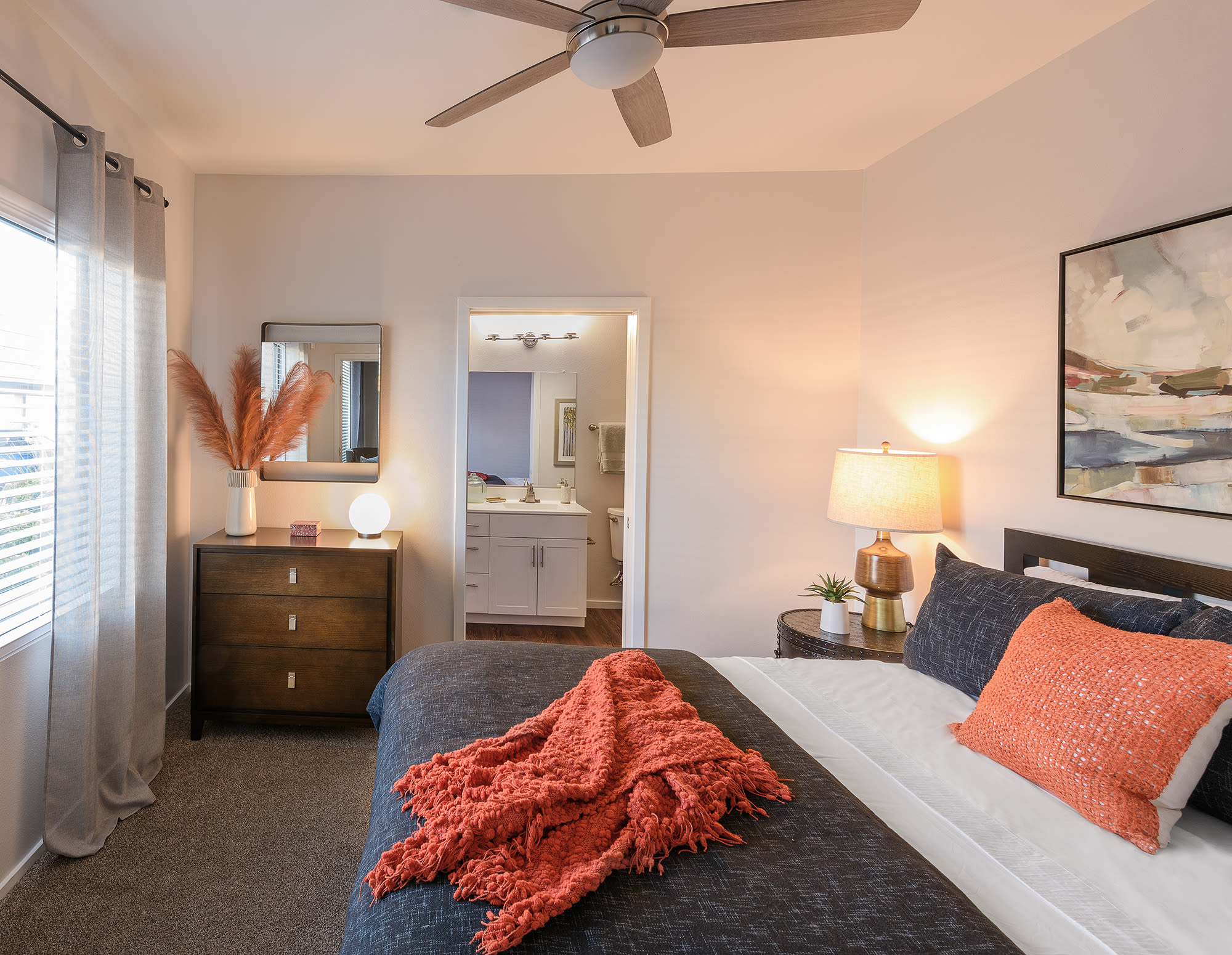 Spacious bedroom at Cactus Forty-2 in Phoenix, Arizona