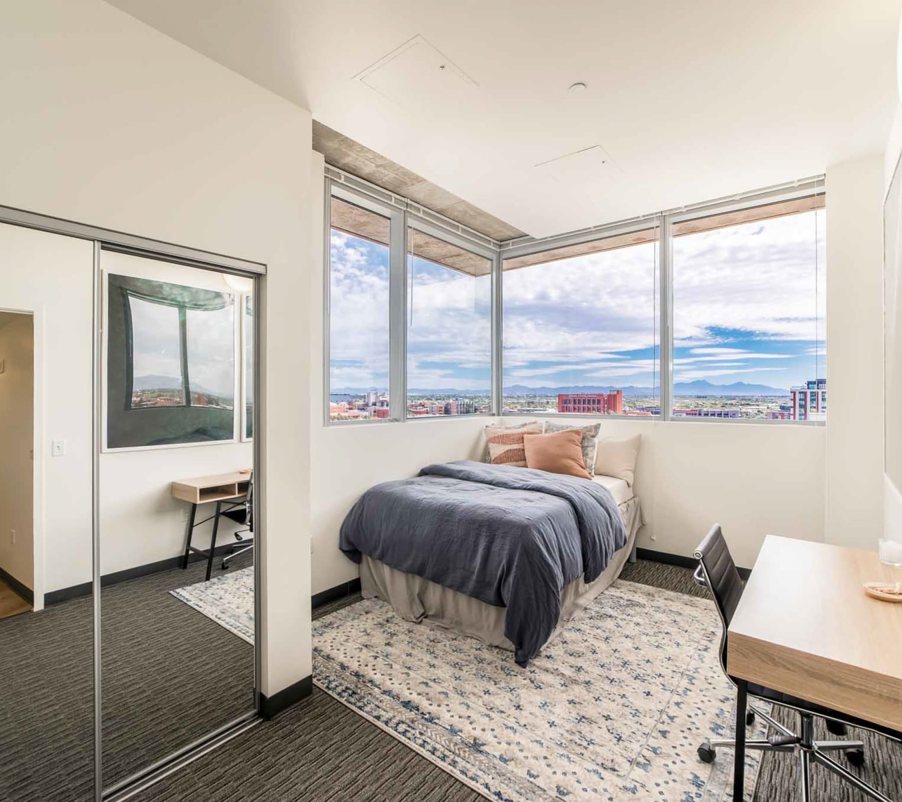 Bedroom with window at The Pacific and Malibu in Tucson, Arizona