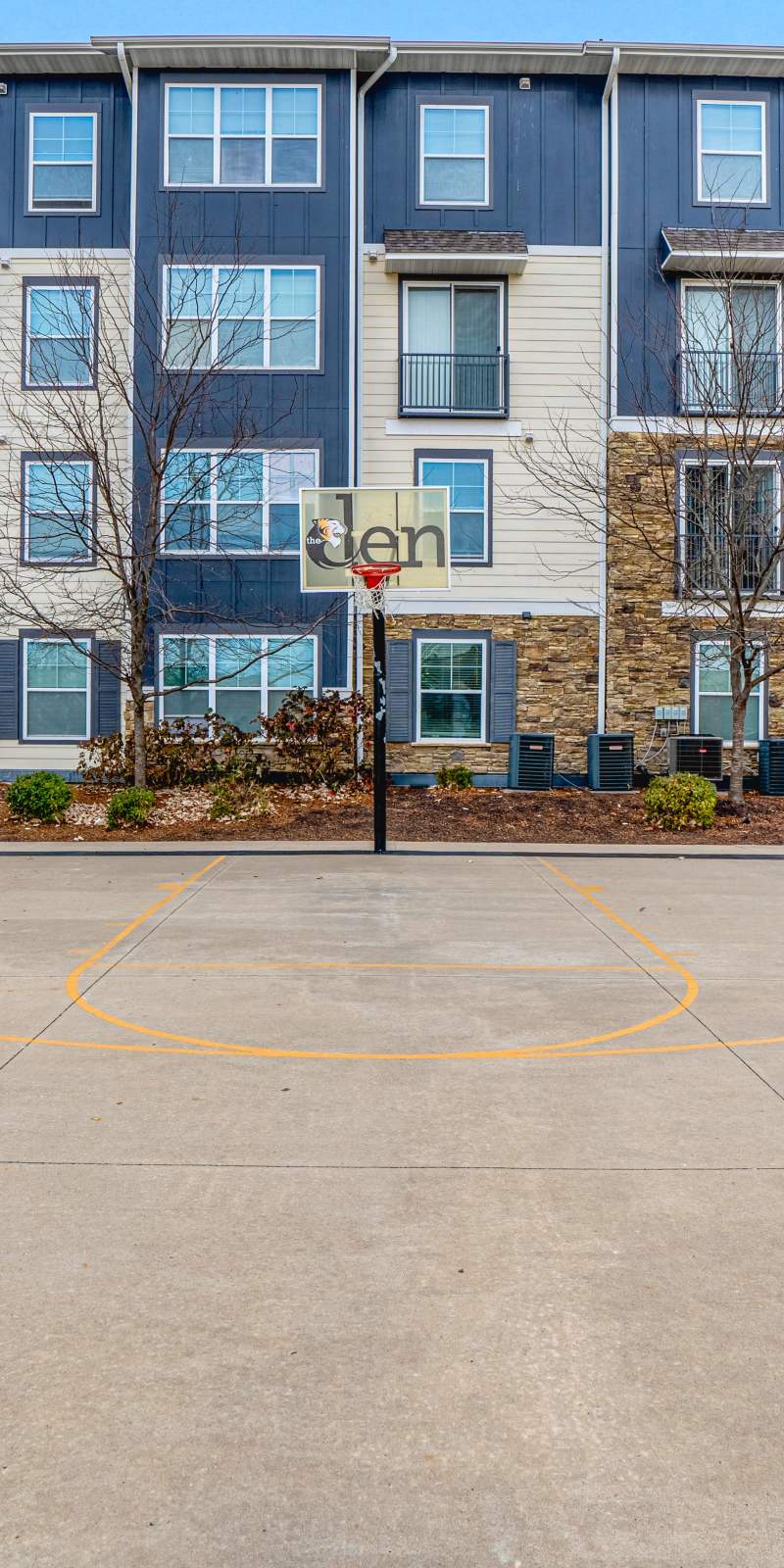 Basket ball court of apartment at The Den in Columbia, Missouri